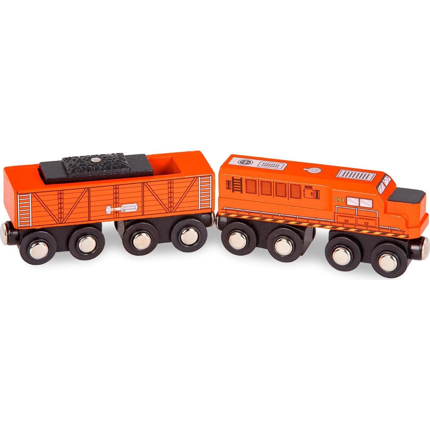 Set de Trenes de Madera Battat - 6 Piezas Magnéticas