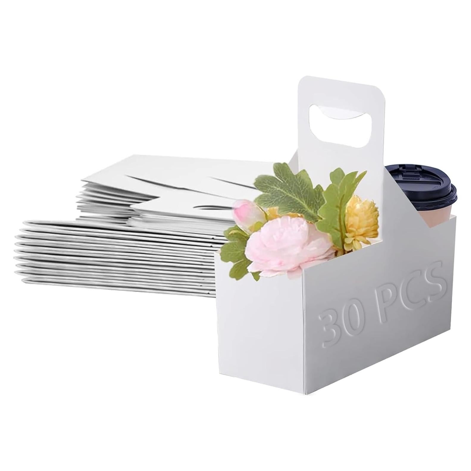 Portavasos de cartón Kraft para 2 tazas Brillantreal - 30 unidades