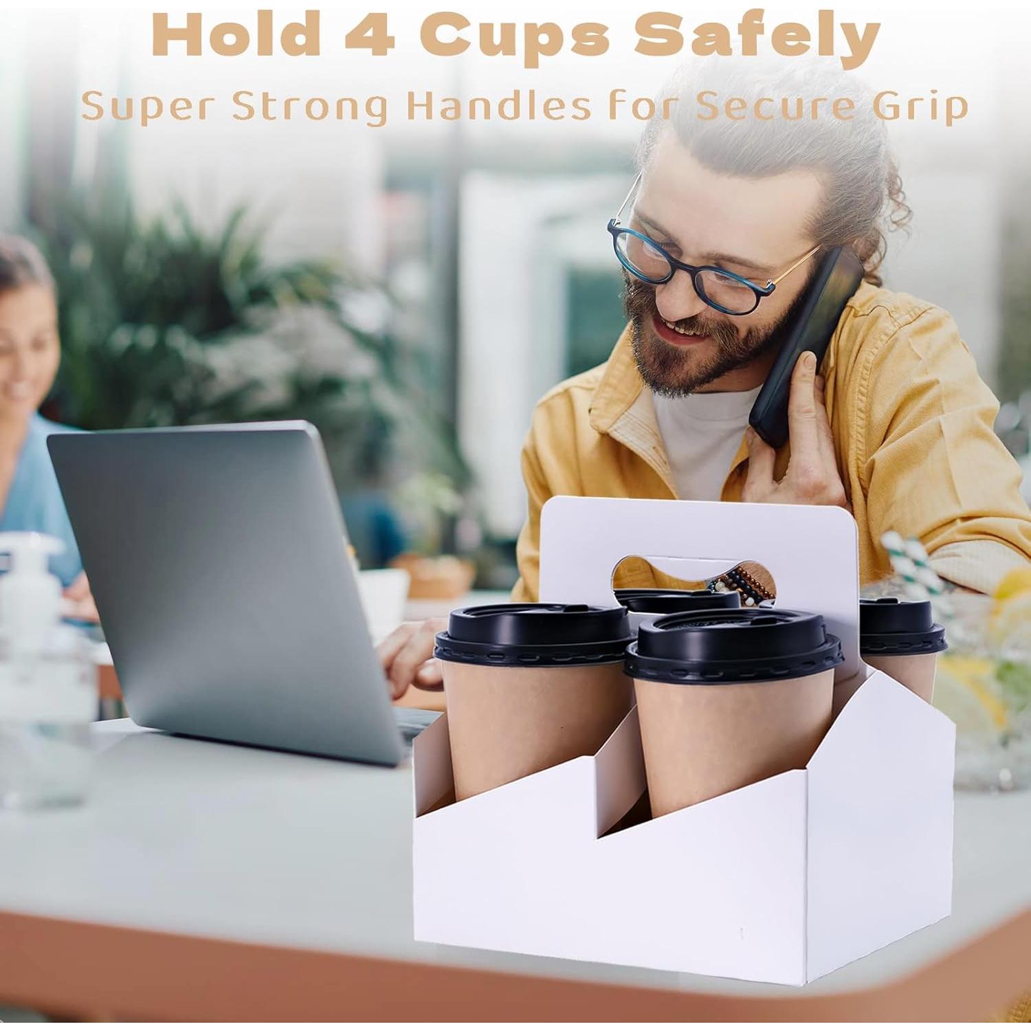 Portavasos de cartón Kraft para 2 tazas Brillantreal - 30 unidades