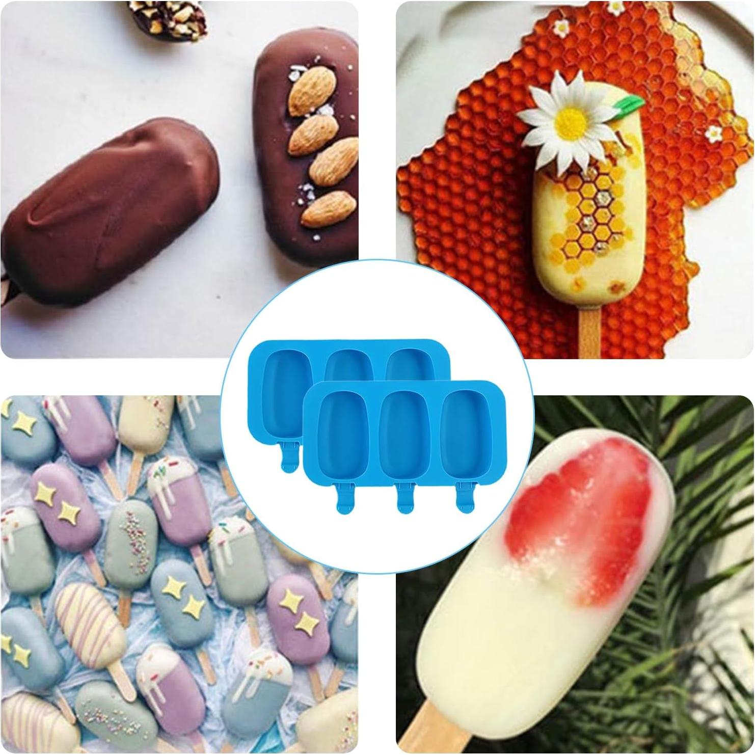 Moldes de Silicona para Paletas ABSOK con Tapa - 2 Piezas