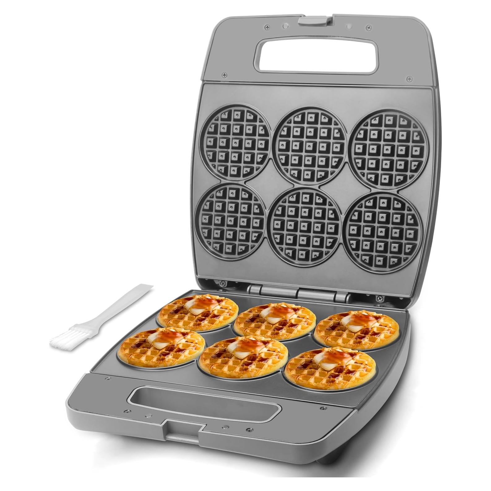 Máquina de Waffles Múltiple Baker's Friend, 6 Mini Waffles 7.62 cm