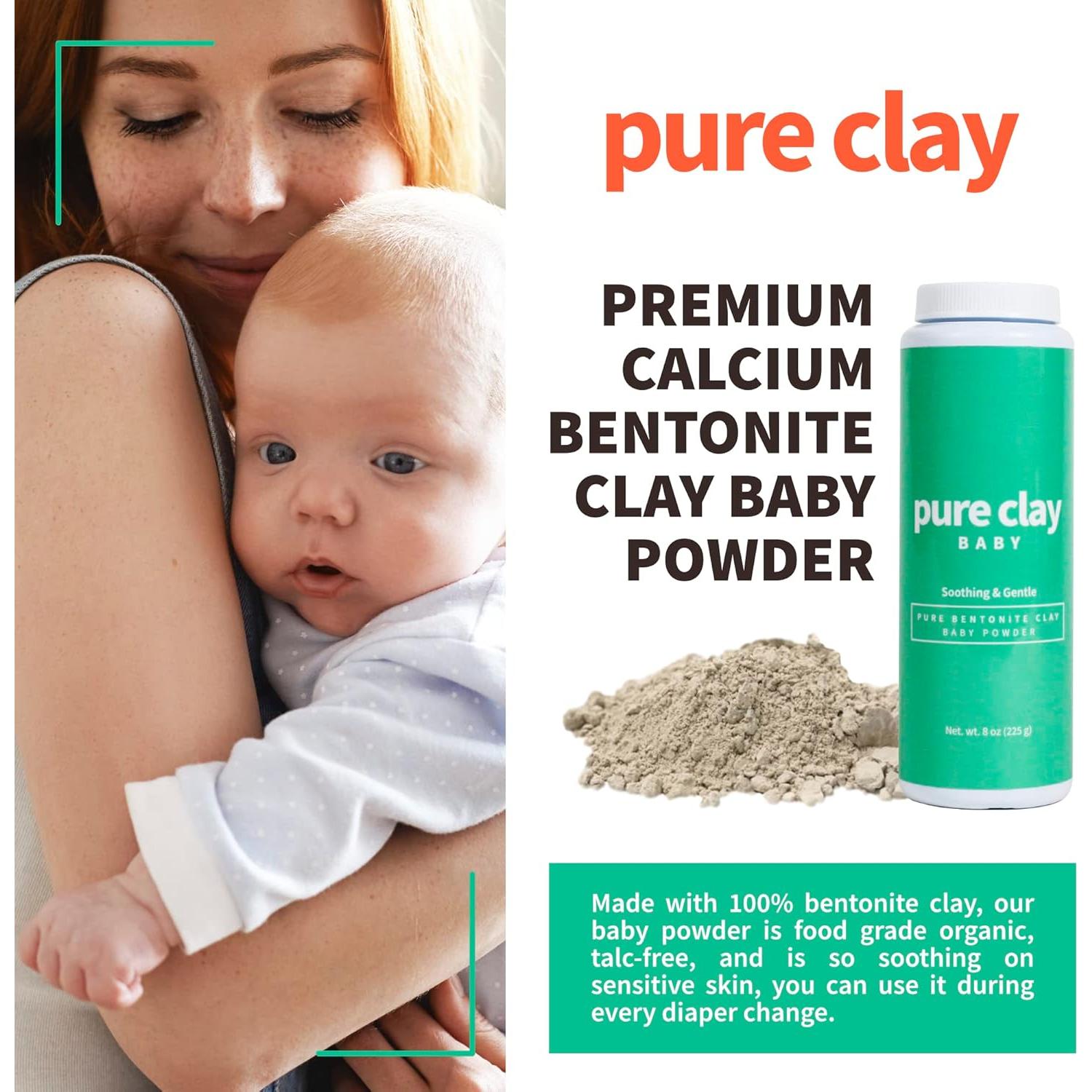 Polvo de Arcilla Bentonita Orgánica para Bebés 226g - PURE CLAY