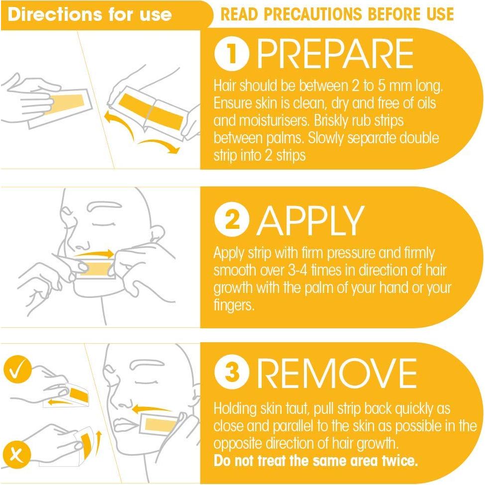 Cintas de Cera Facial Nad's - Natural - 30 Cintas + Aceite