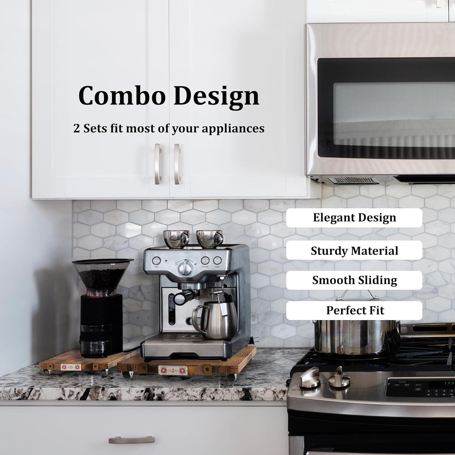 Deslizadores de Electrodomésticos Jchccu, 2 Juegos, Madera Rústica