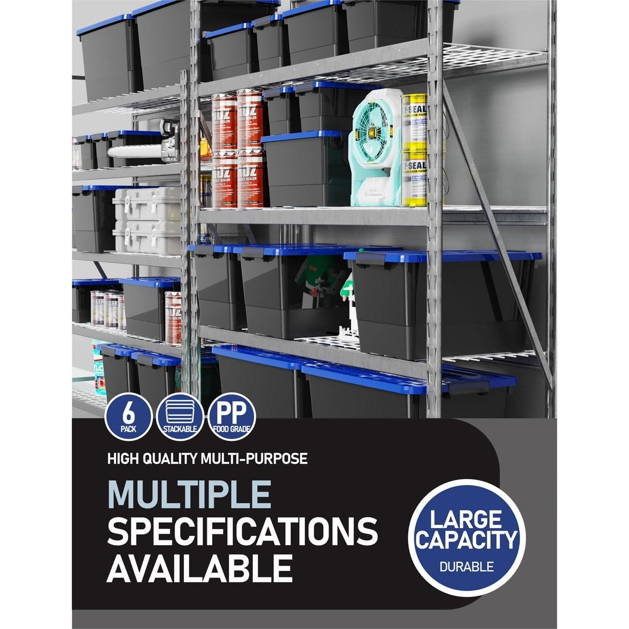 Cajas de Almacenamiento WYT 3.5qt con Tapa y Cierre - Paquete de 6