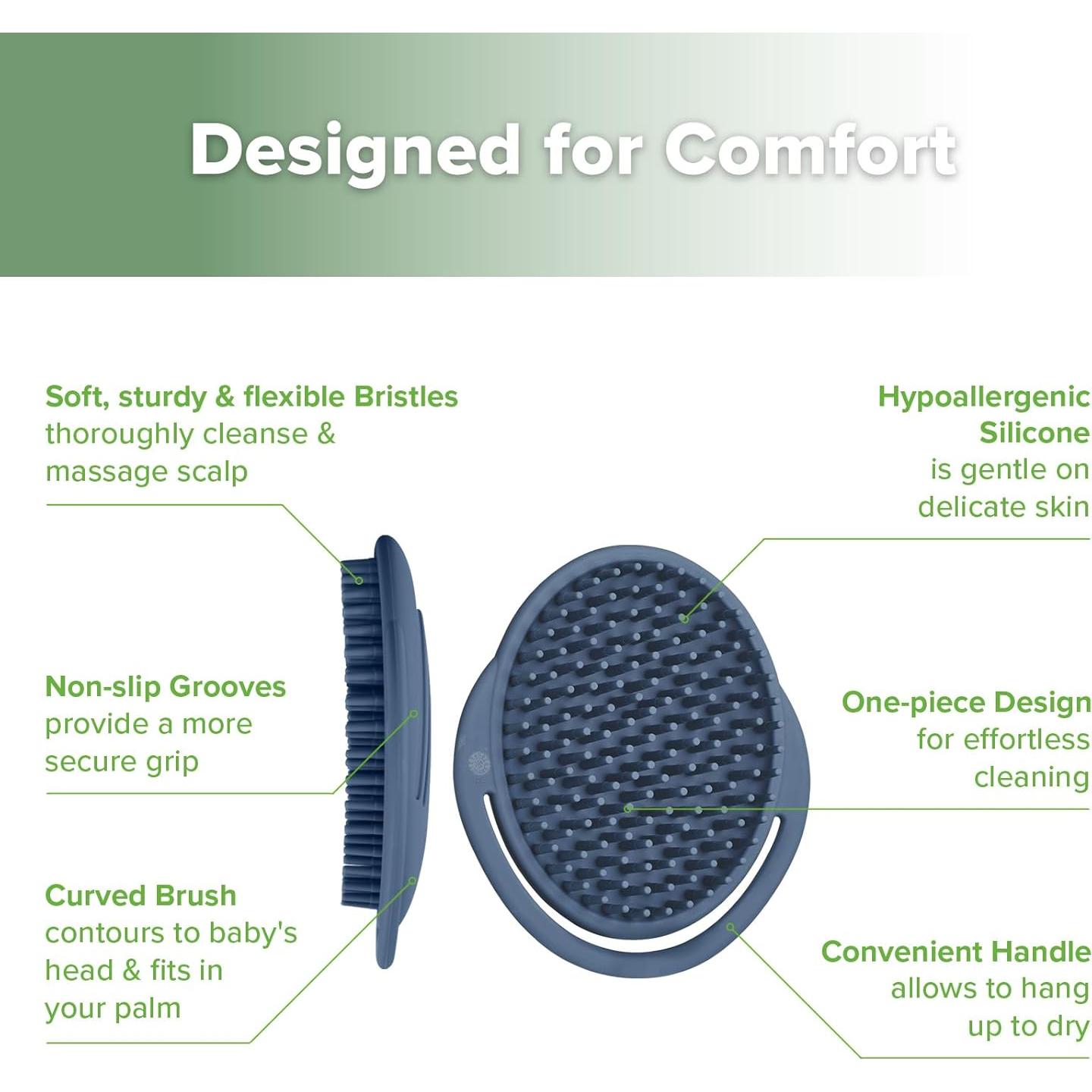 Cepillo de Champú Silicona Haakaa - Limpiador Bebés Azul