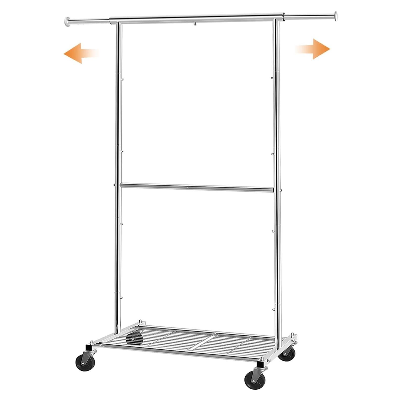 Soporte de Ropa Extensible Simple Trending Cromo 77.5-120.6 cm