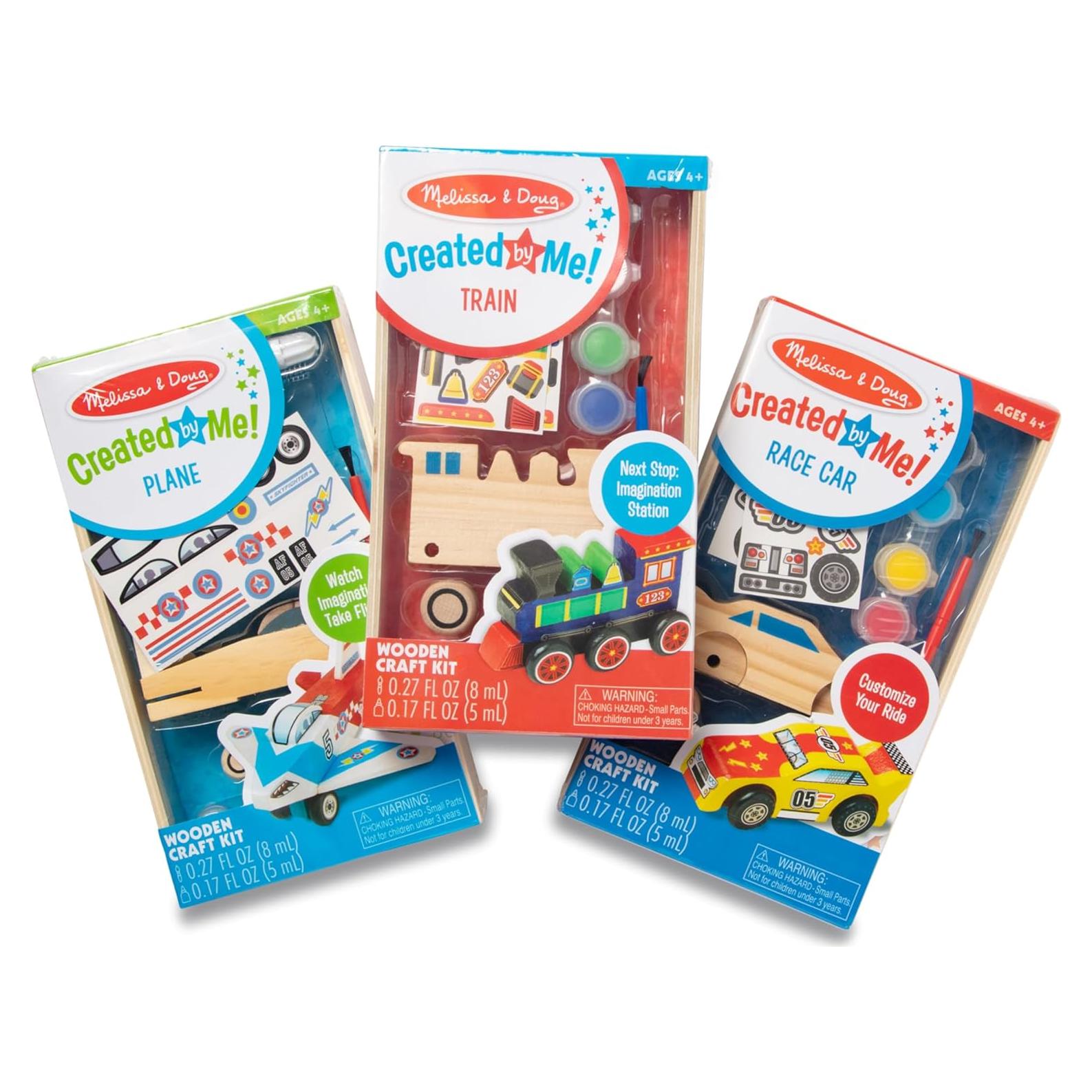 Kits de Manualidades de Madera Melissa & Doug - Avión, Tren y Auto