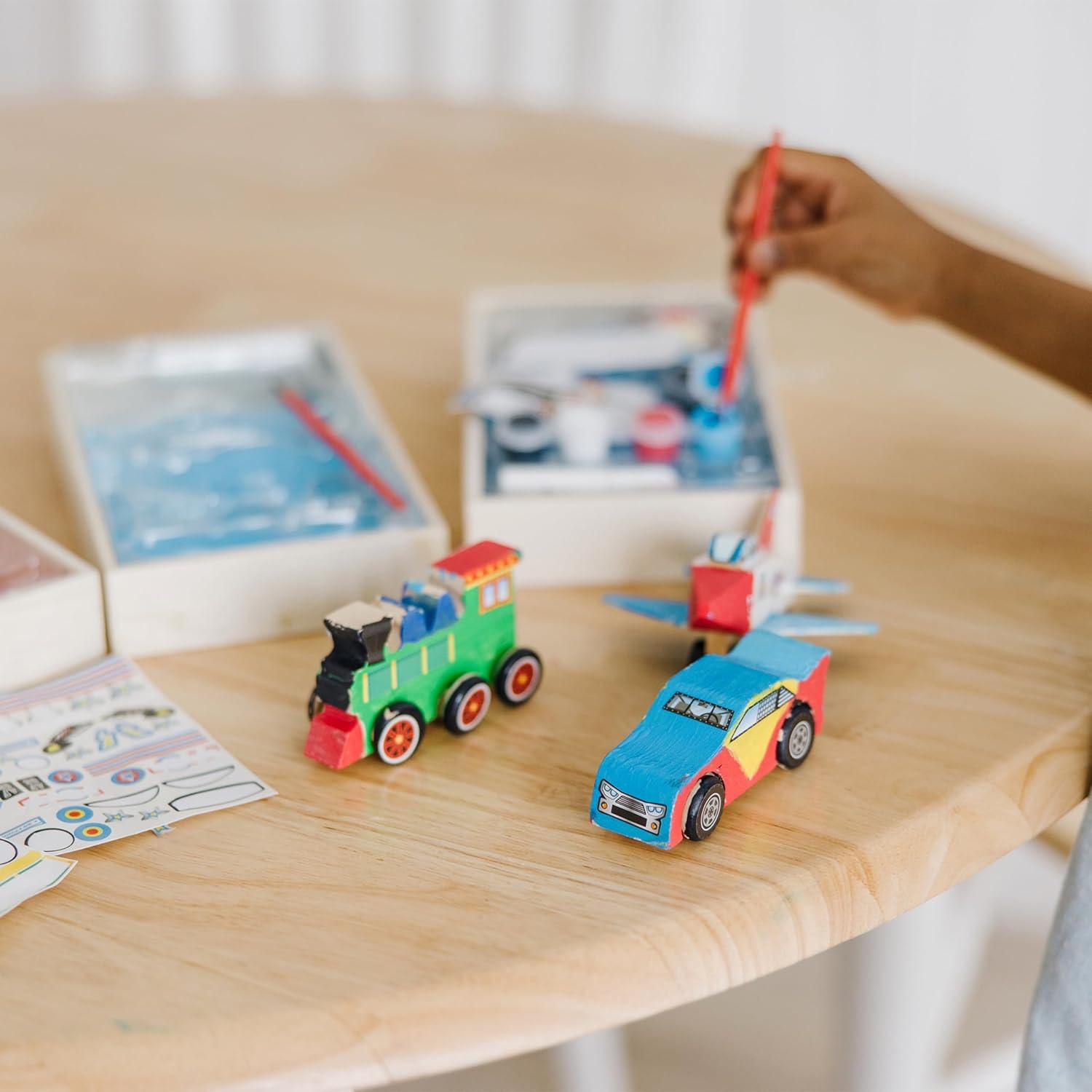 Kits de Manualidades de Madera Melissa & Doug - Avión, Tren y Auto