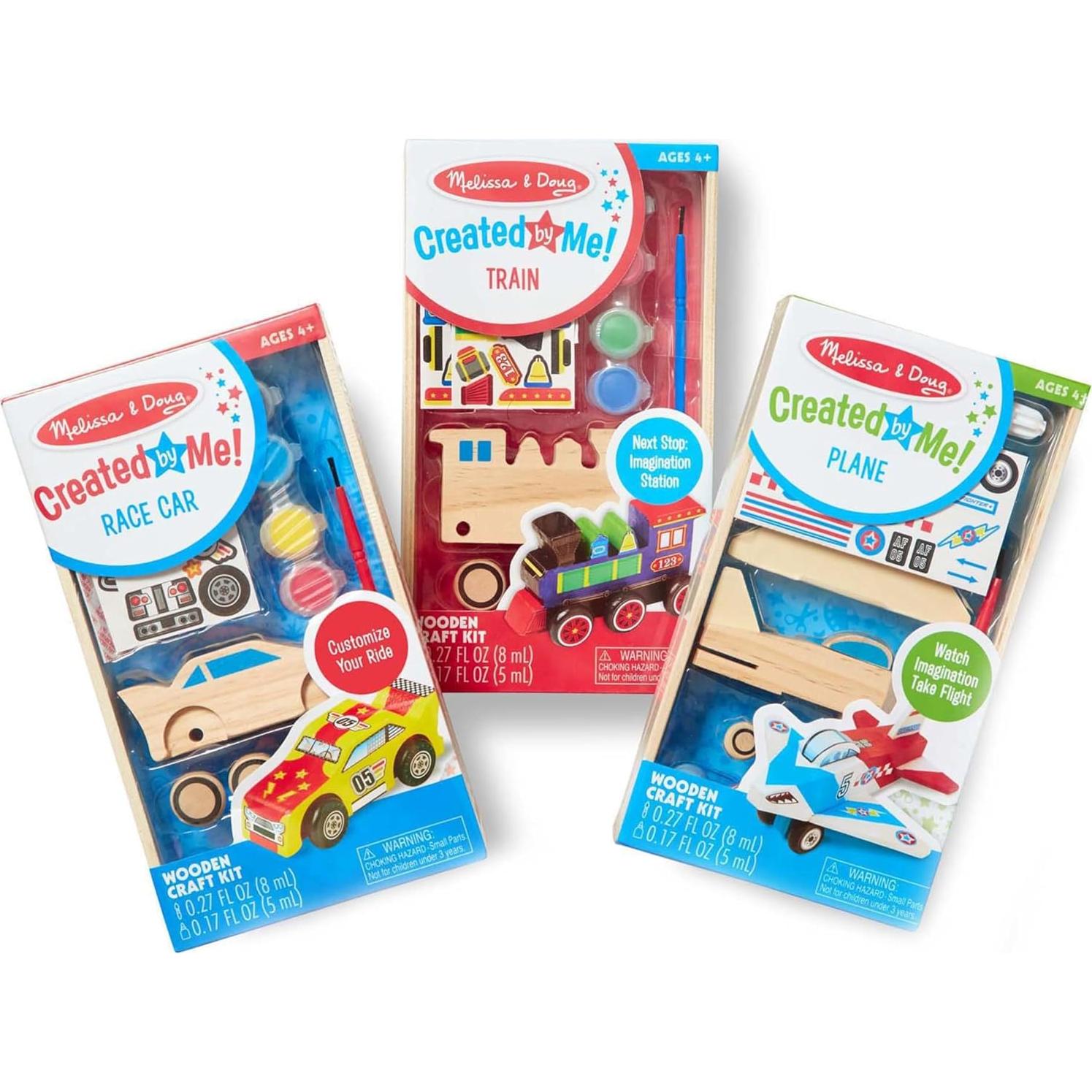 Kits de Manualidades de Madera Melissa & Doug - Avión, Tren y Auto