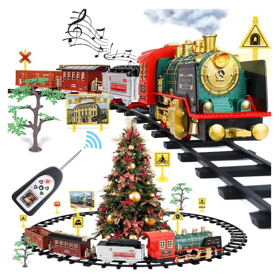 Juego de Tren Eléctrico Control Remoto FRUSE 3103A con Humo y Sonido