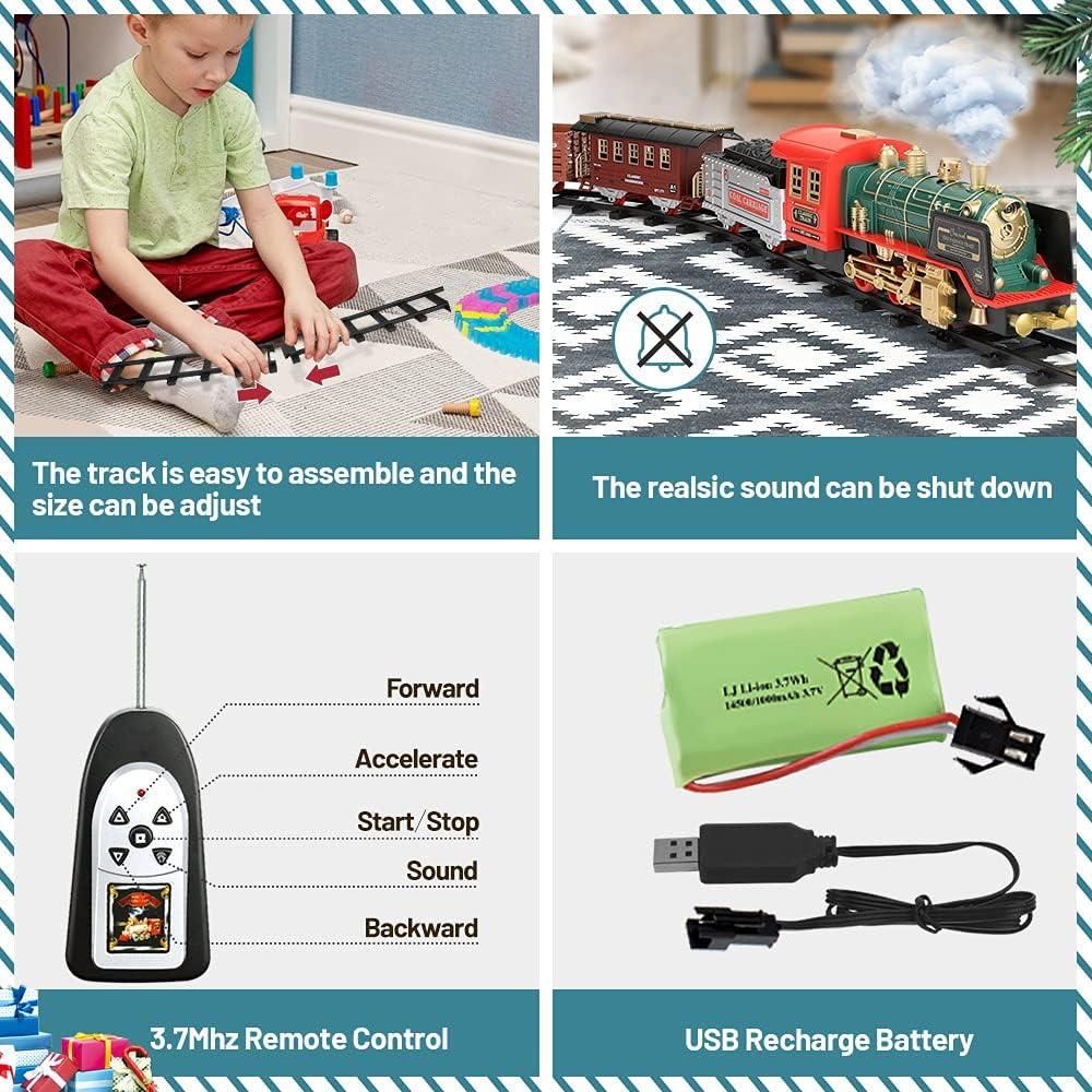 Juego de Tren Eléctrico Control Remoto FRUSE 3103A con Humo y Sonido