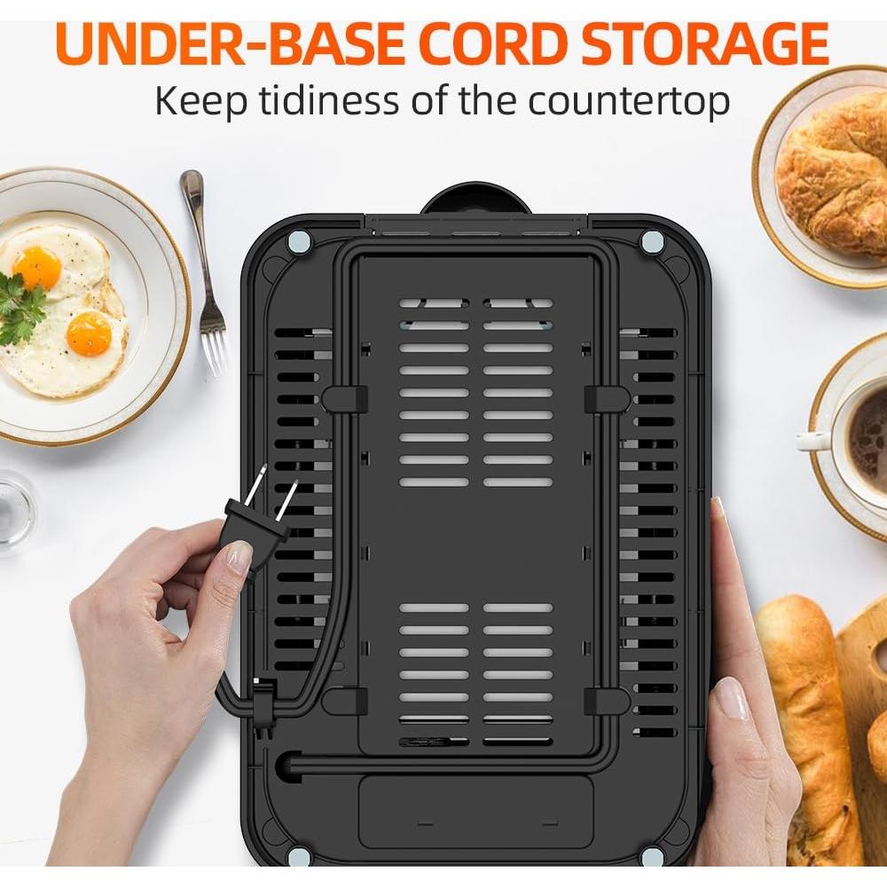 Tostadora 2 Rebanadas RAMJOY Negra Acero Inoxidable 900W