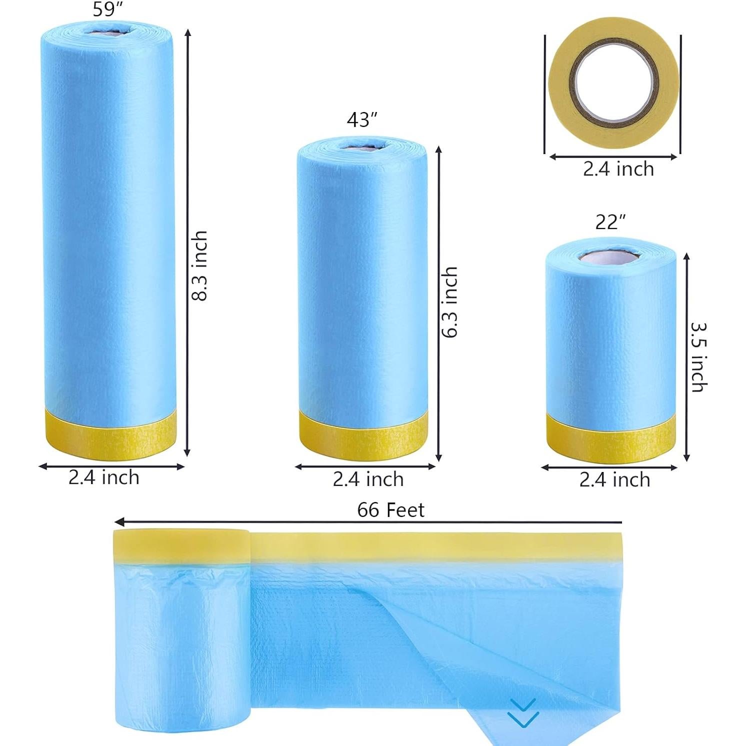 Cinta y Cubierta de Enmascarar MyLifeUNIT 3 Piezas 55.88-149.86 cm