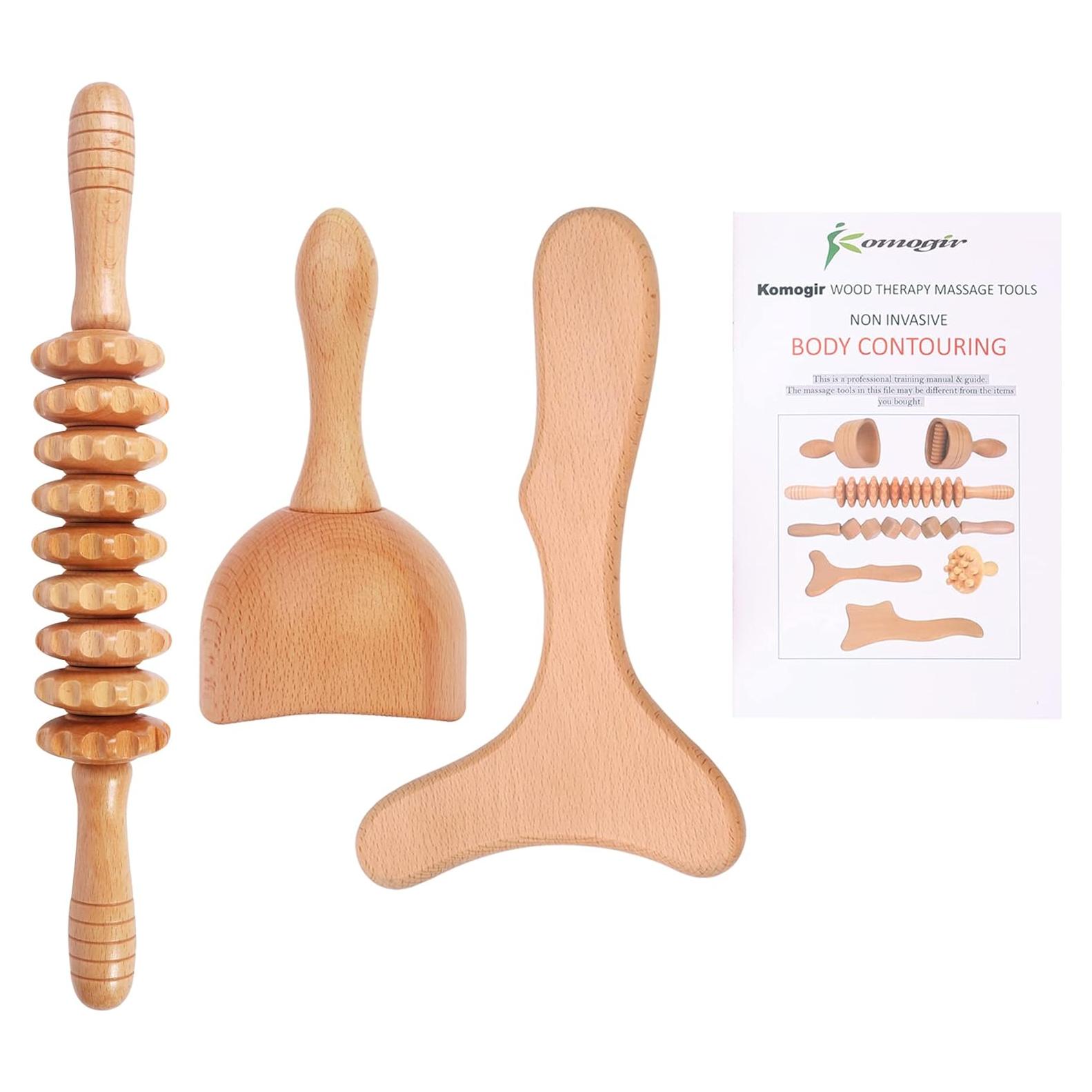 Kit de Maderoterapia 3 en 1 Komogir Masajeador Anticelulitis