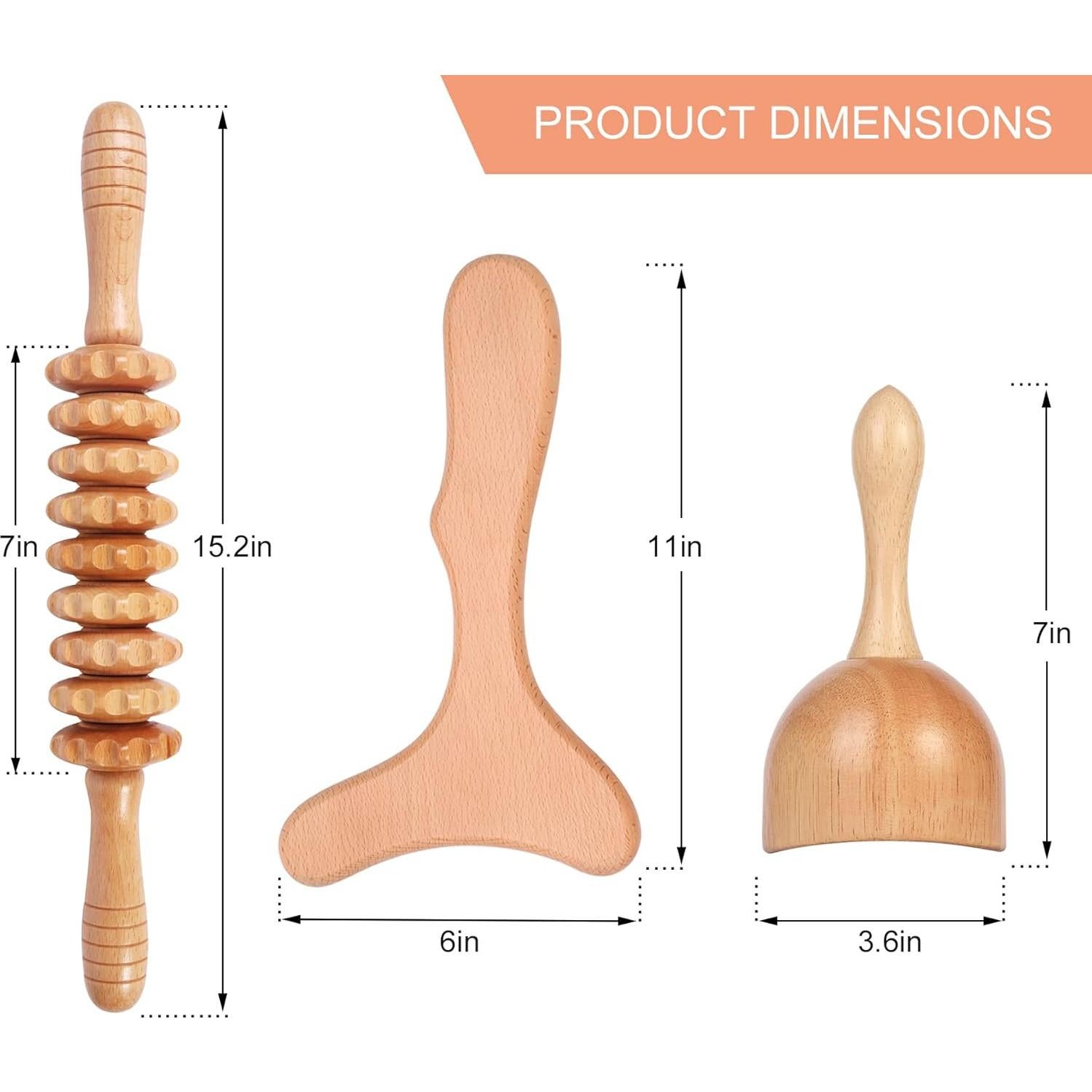 Kit de Maderoterapia 3 en 1 Komogir Masajeador Anticelulitis
