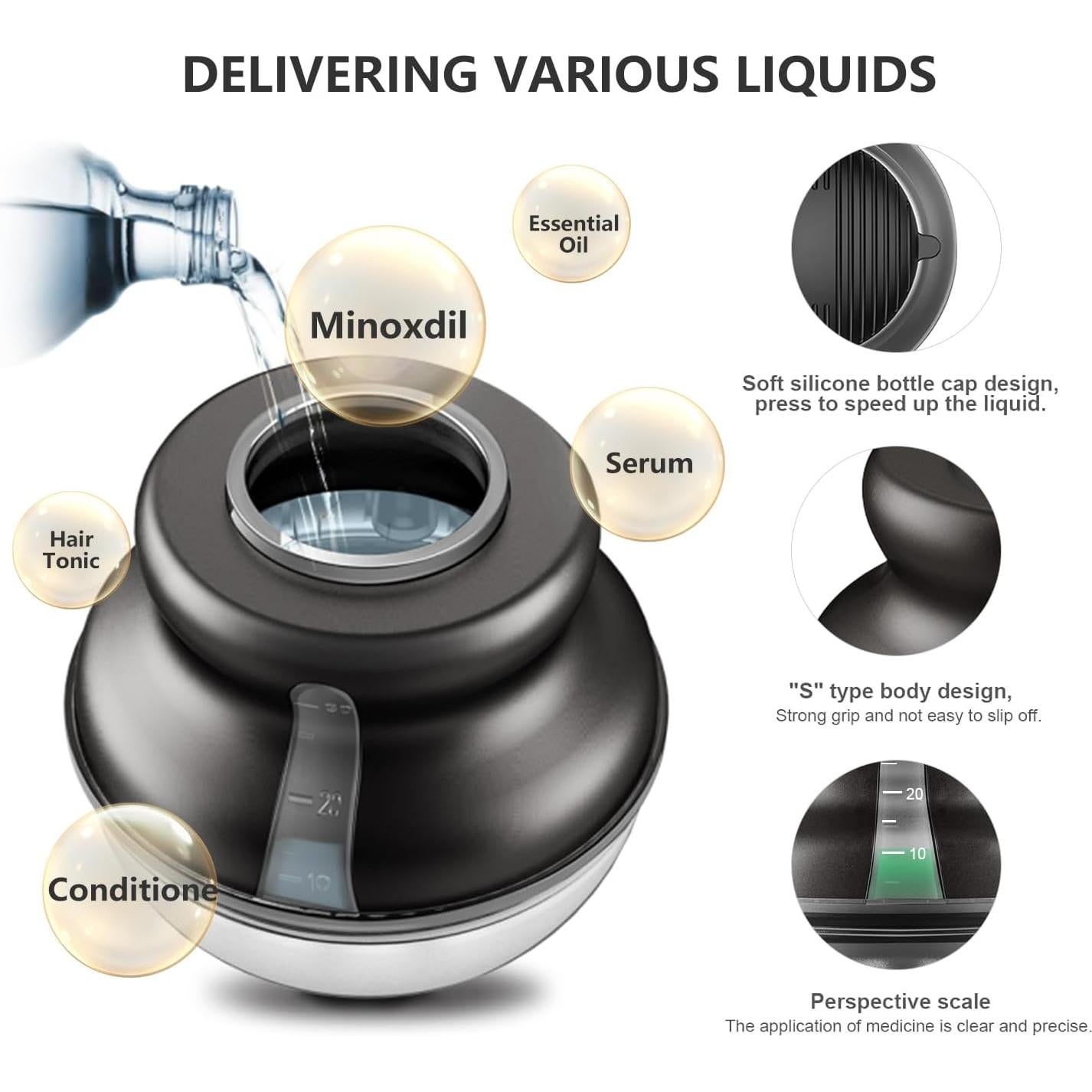 Peine Aplicador de Aceite para Cabello HUAYULINK 30ml