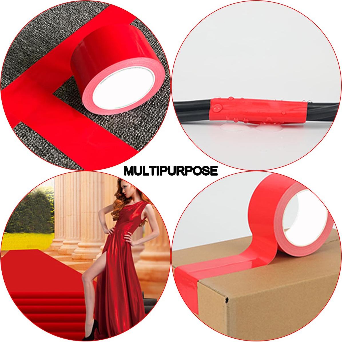 Cinta Adhesiva Ducto Resistente al Agua Roja XUXU - Paquete de 3