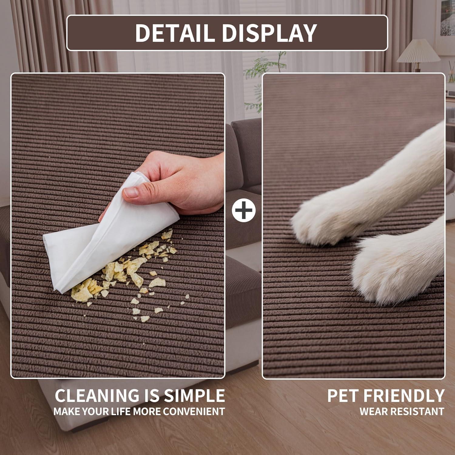 Funda de Sofá QIANMEW Marrón S Antideslizante Lavable