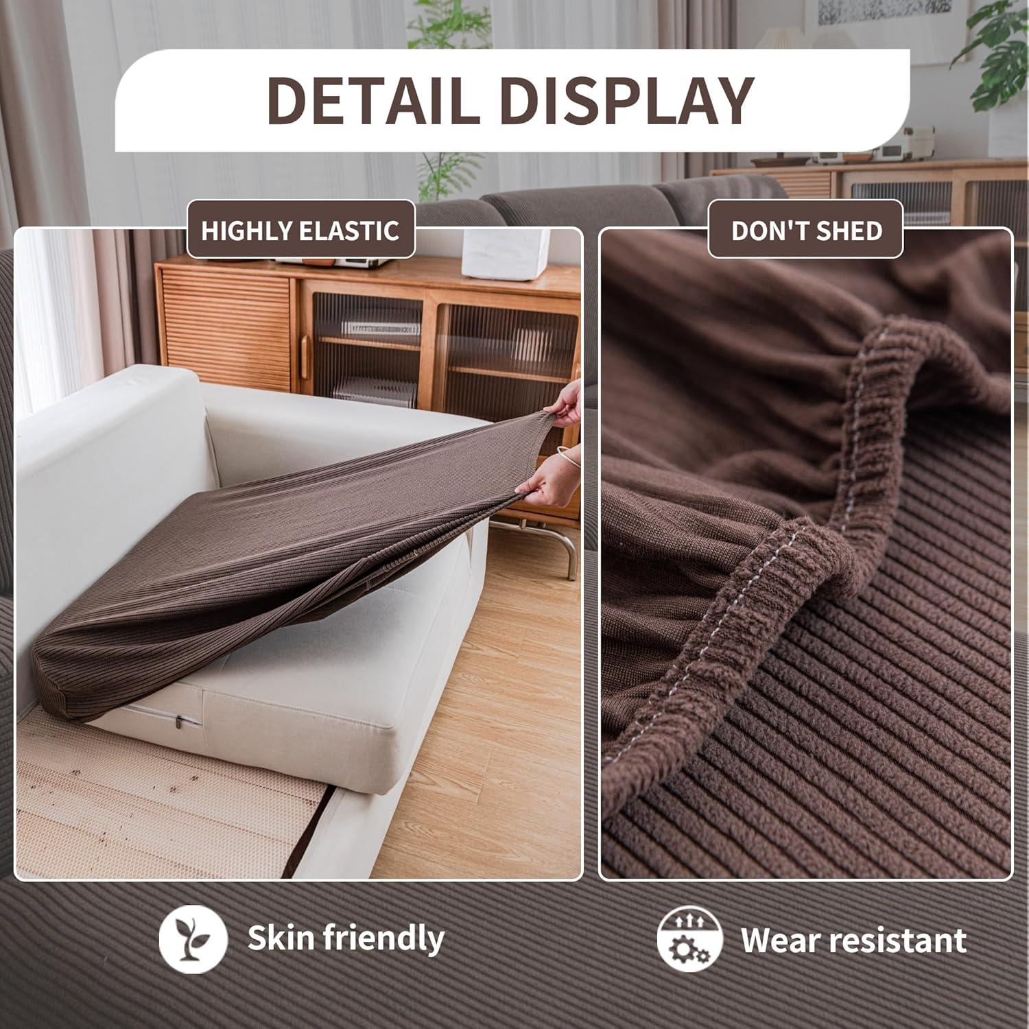 Funda de Sofá QIANMEW Marrón S Antideslizante Lavable