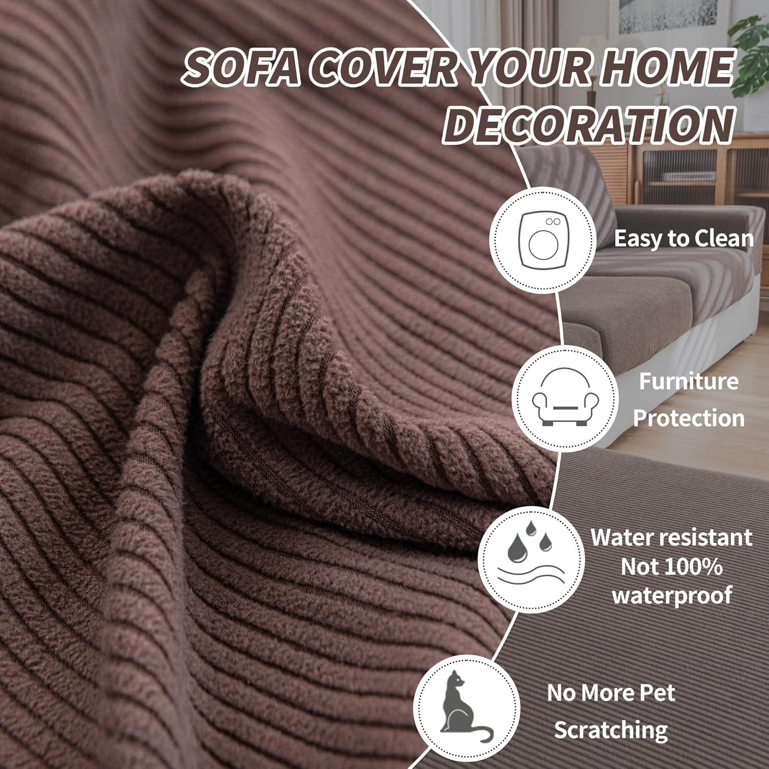 Funda de Sofá QIANMEW Marrón S Antideslizante Lavable