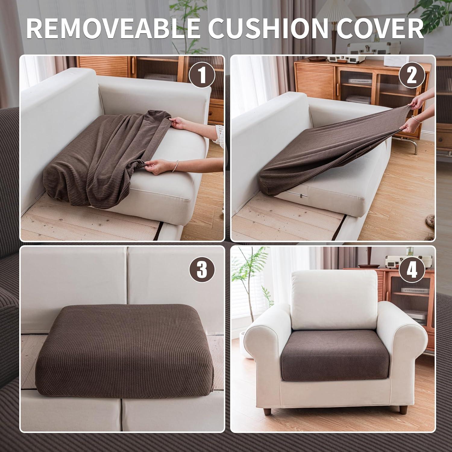 Funda de Sofá QIANMEW Marrón S Antideslizante Lavable