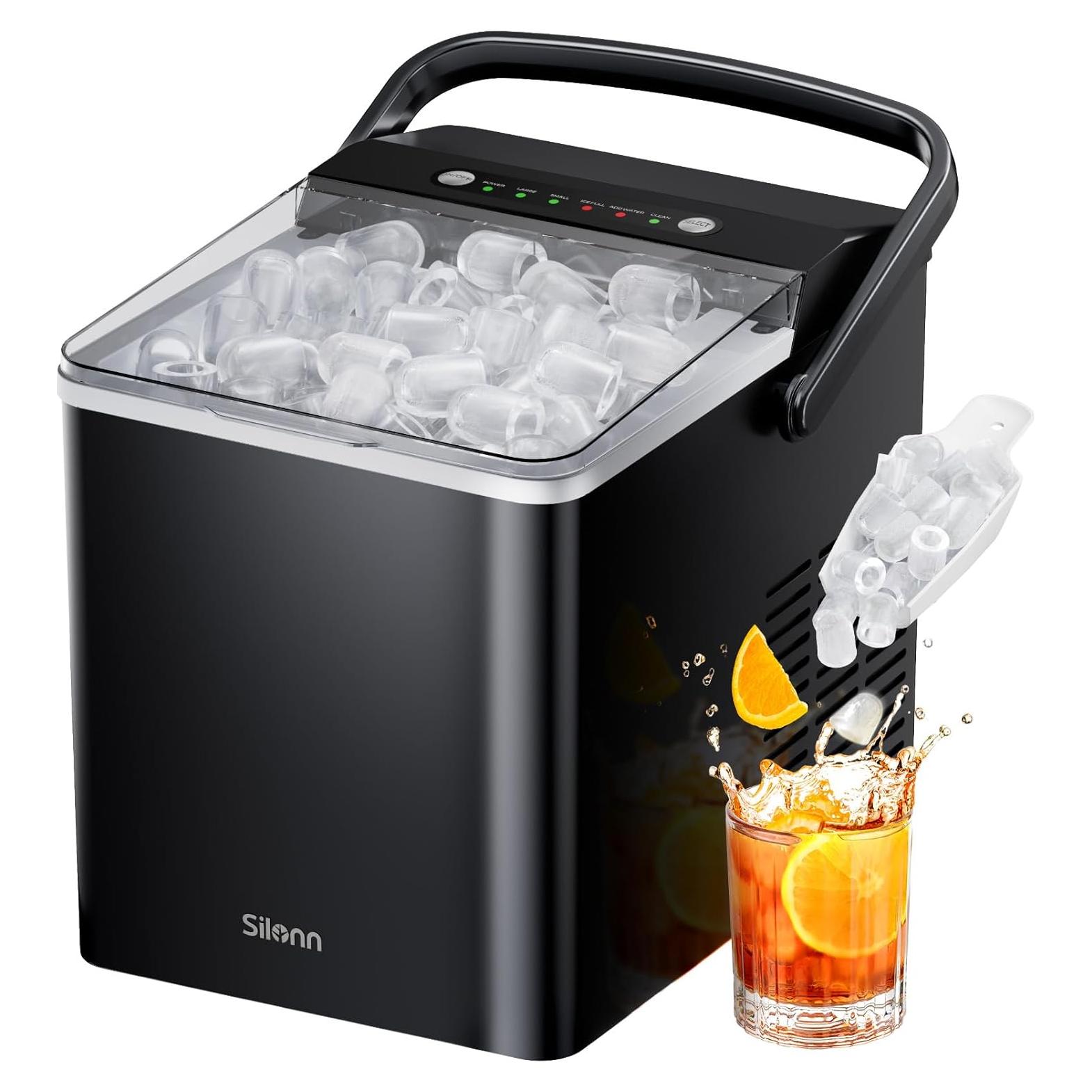 Máquina de Hielo Silonn SLIM35B Portátil 1.8L 9 Cubos en 6 Min