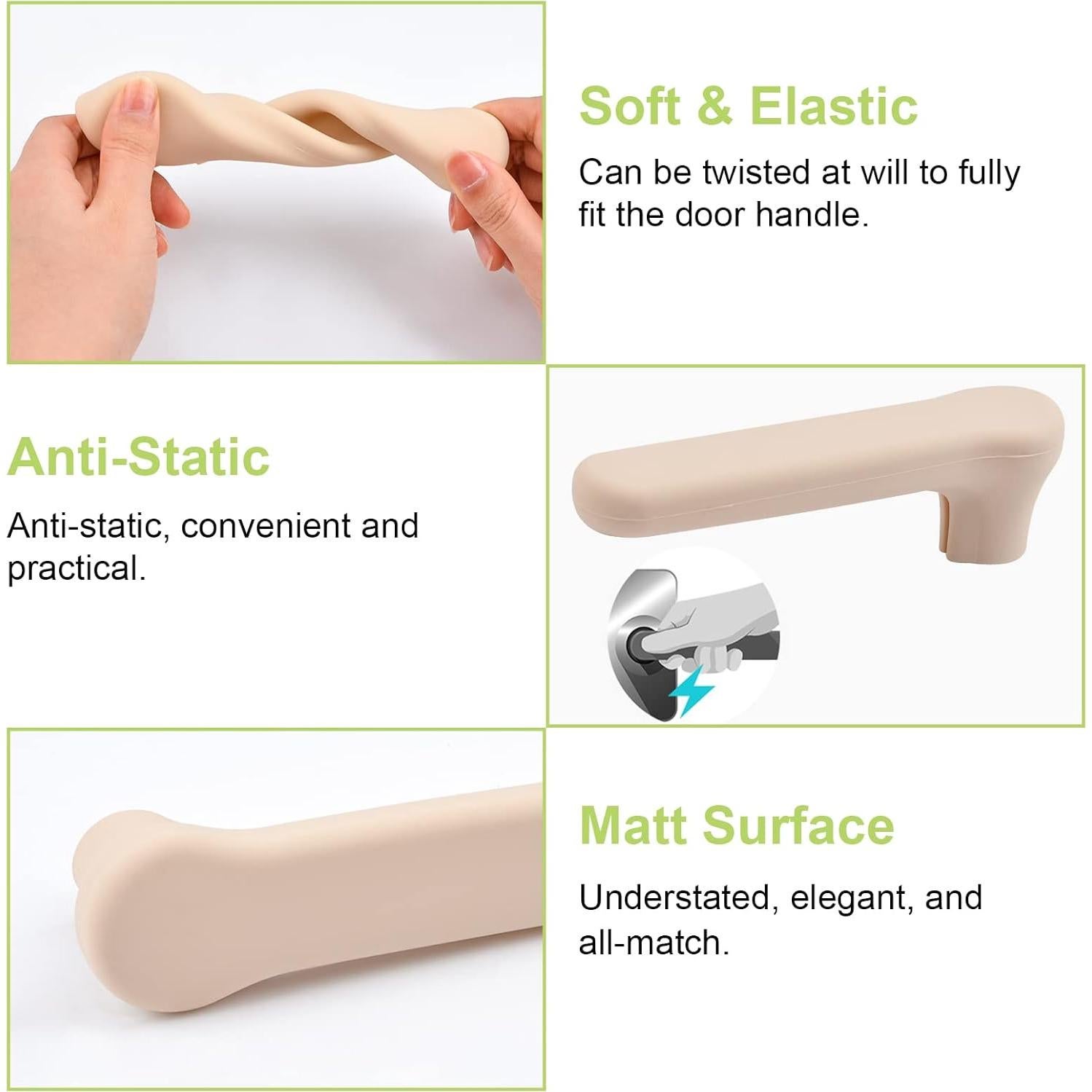 Cubiertas de Manija de Puerta de Silicona UFURMATE Albaricoque 2 Pzas