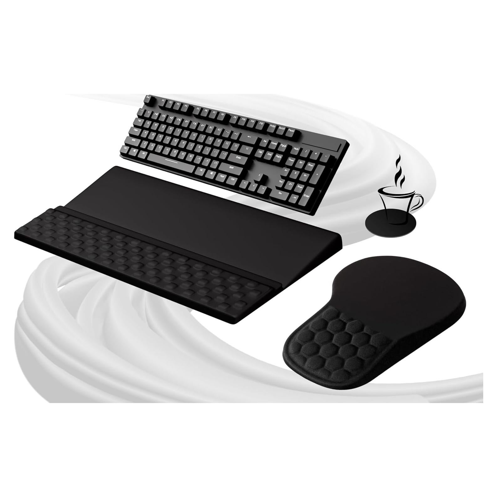 Conjunto Reposamuñecas Ergonomico Ospelelf Espuma Memoria Negro
