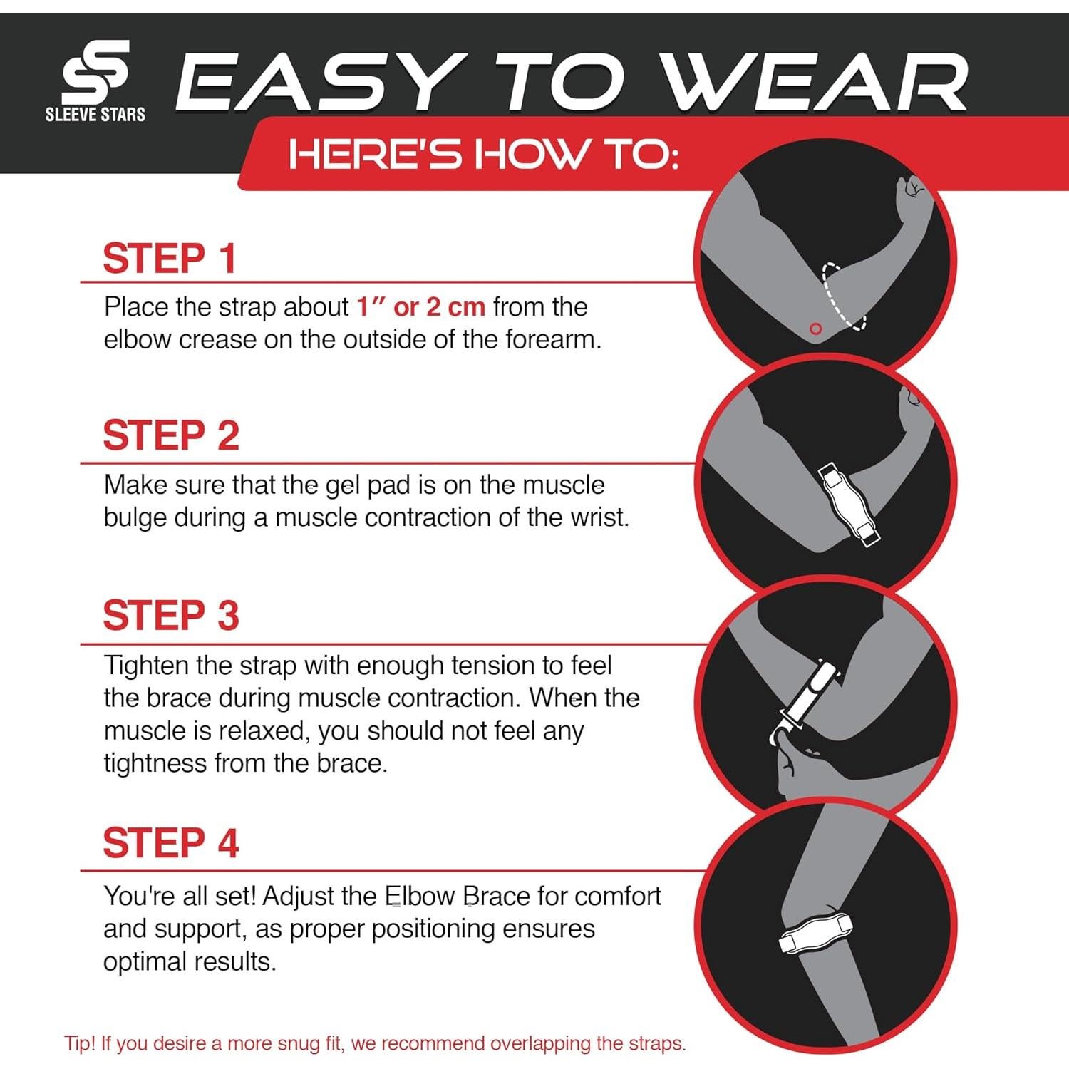 Faja de Soporte para Codo Sleeve Stars, Alivio Tendinitis