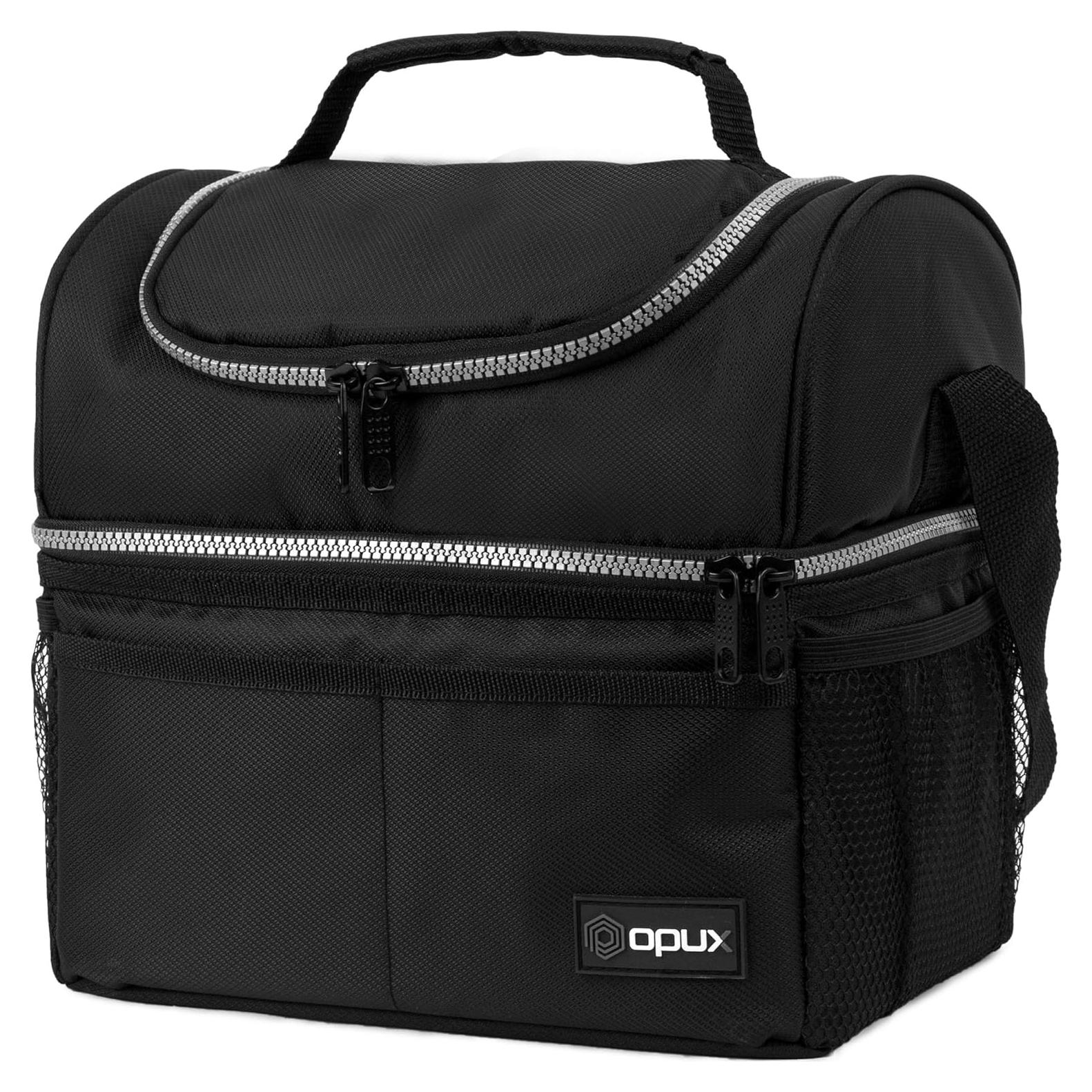 Bolsa de Almuerzo Aislada OPUX Doble Piso 12L Negra