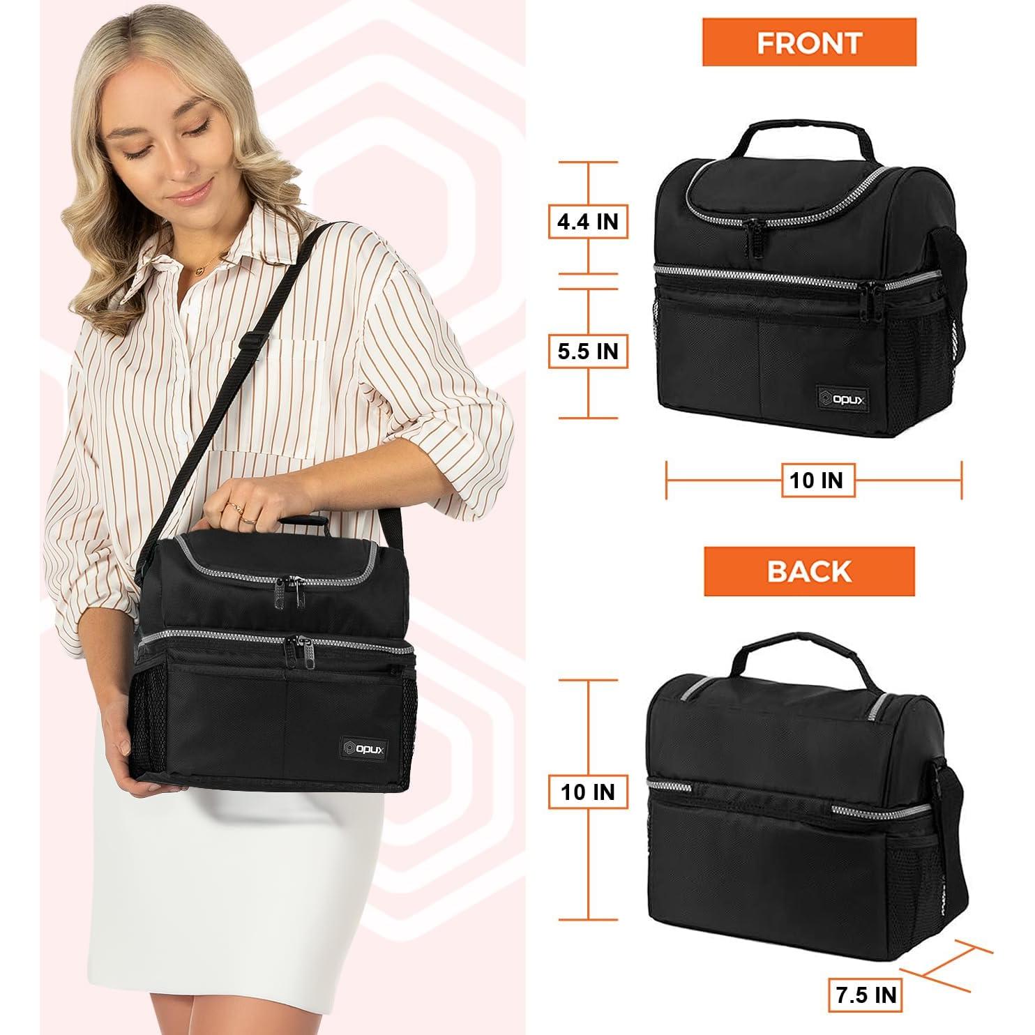 Bolsa de Almuerzo Aislada OPUX Doble Piso 12L Negra