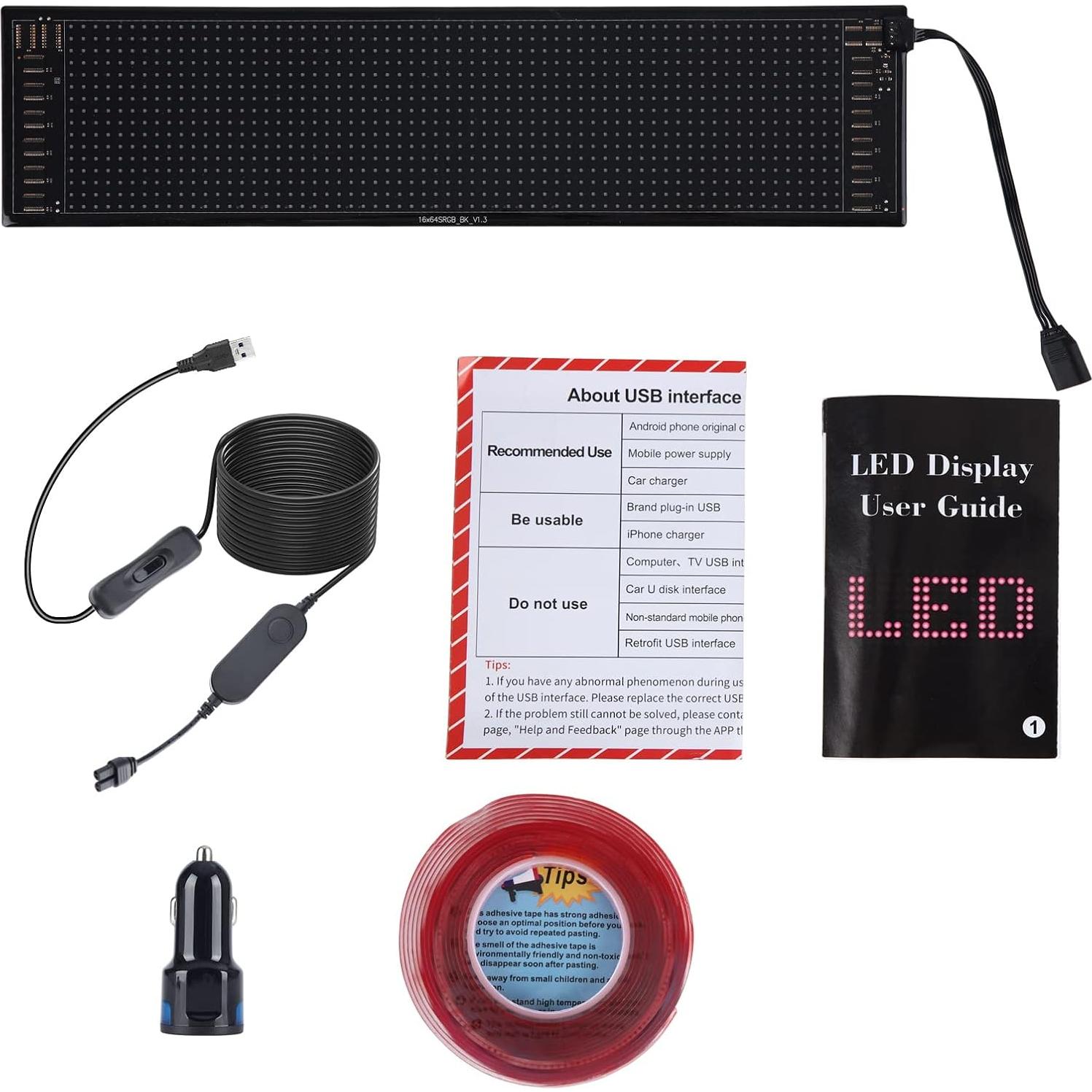 Cartel LED Programable RUPSE 68.58x12.7cm RGB USB