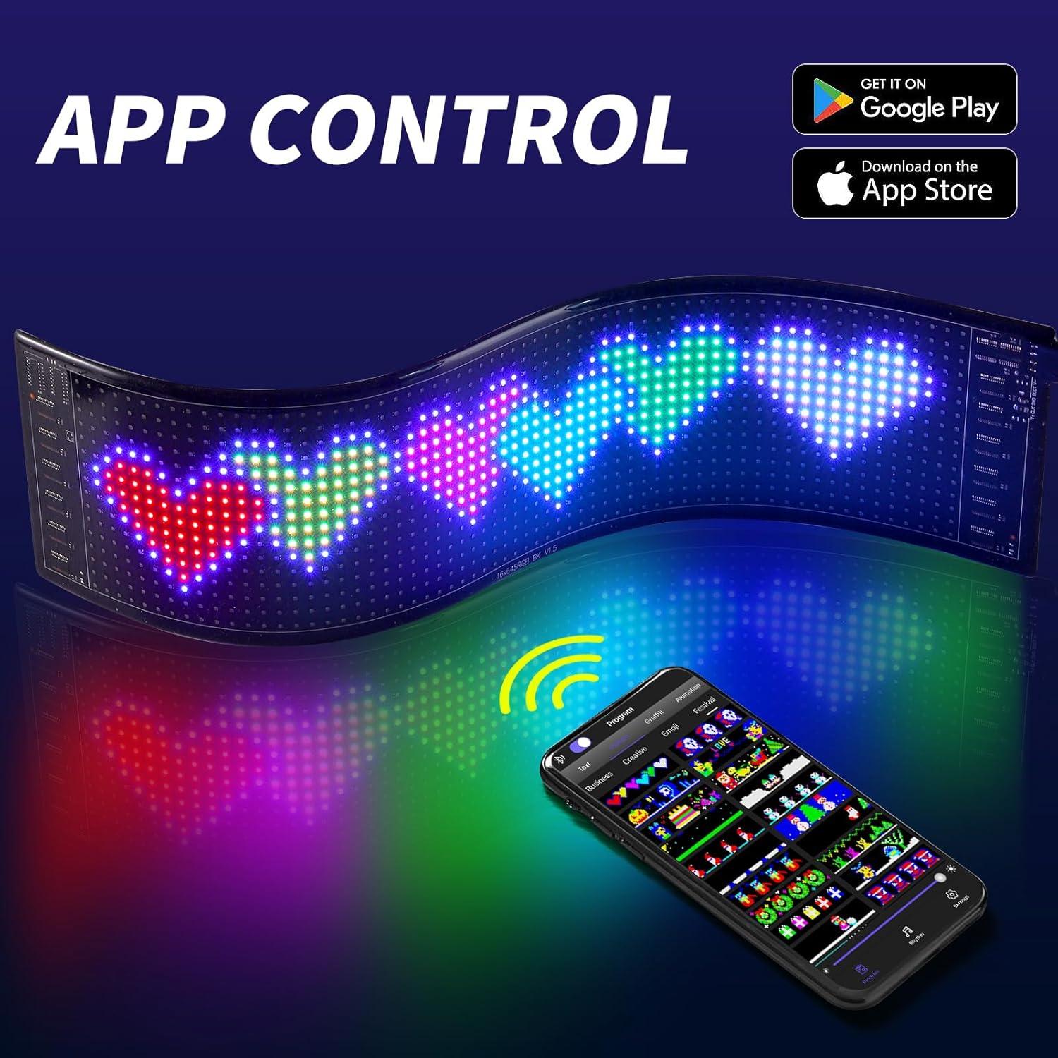 Cartel LED Programable RUPSE 68.58x12.7cm RGB USB