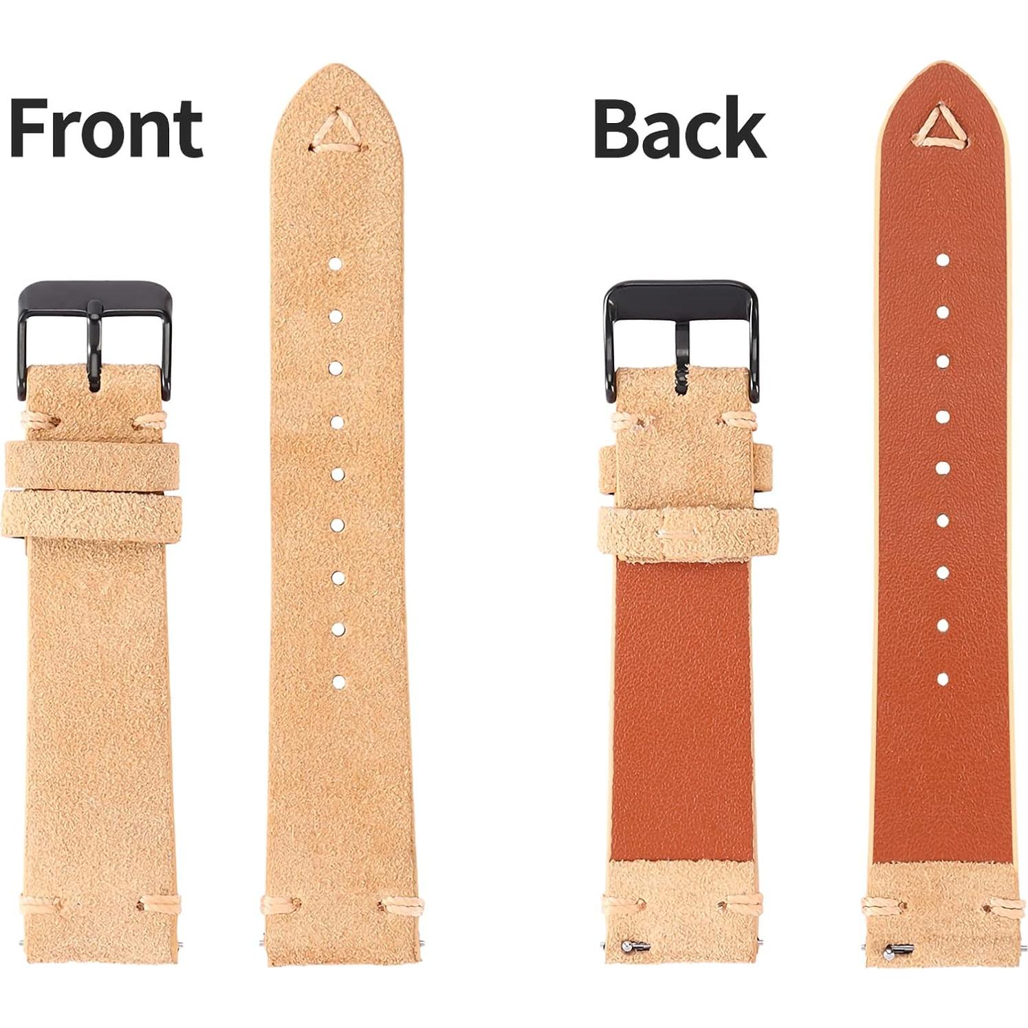 Correa de Reloj de Cuero Suede WOUKUP 18mm 19mm 20mm 21mm 22mm 24mm