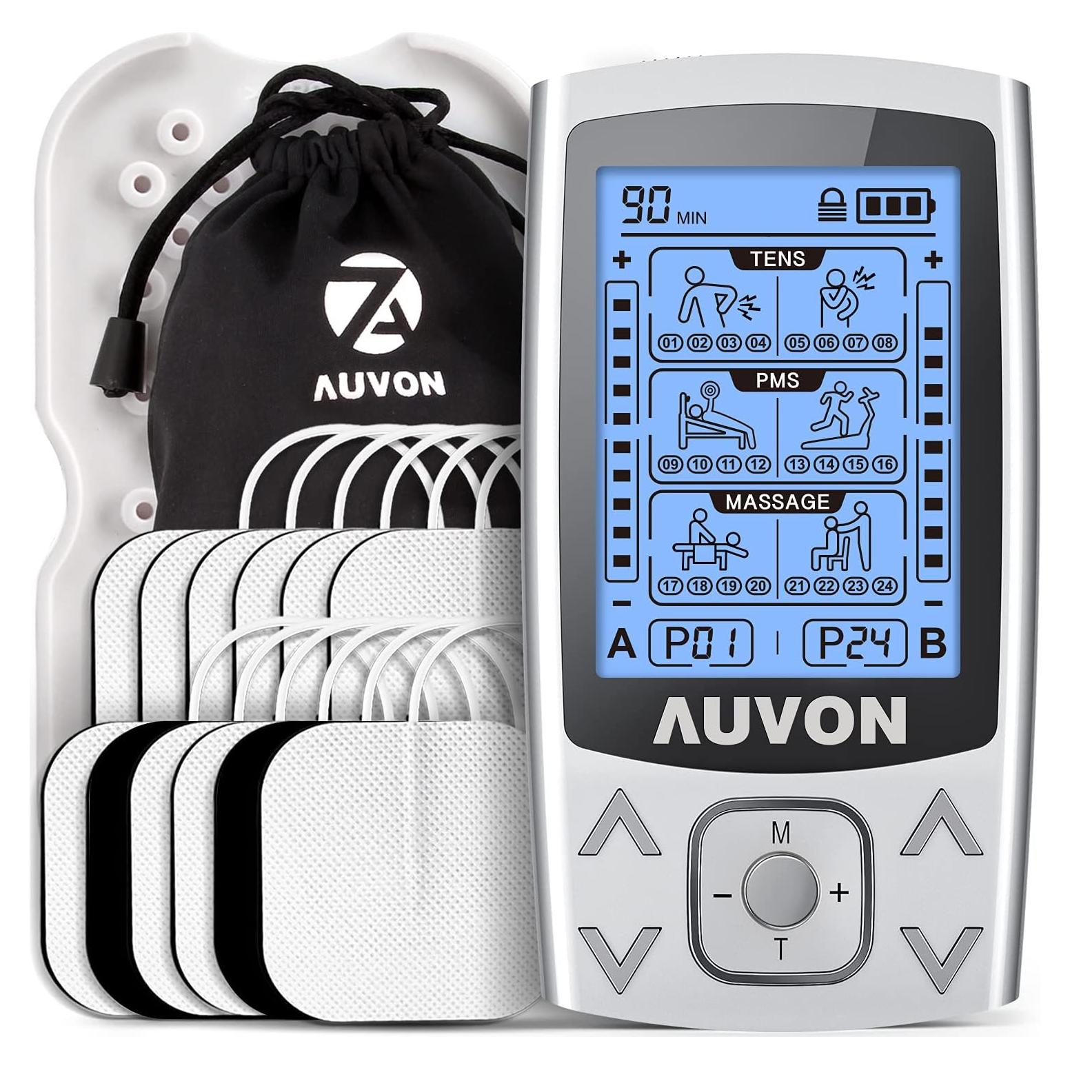 Estimulador Muscular AUVON TENS EMS Doble Canal 24 Modos