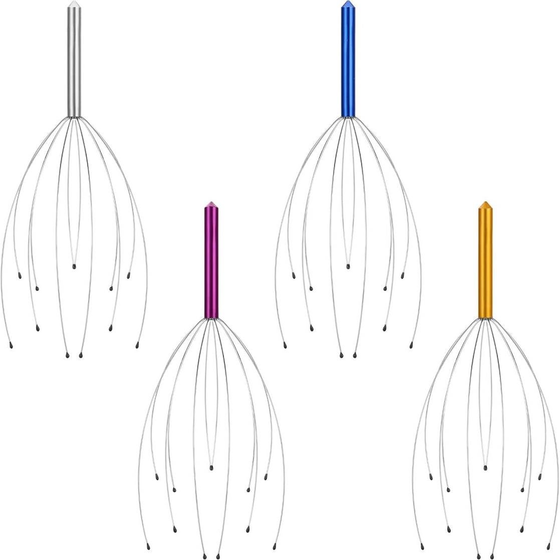 Paquete de 4 Masajeadores de Cuero Cabelludo Yeipis 23x10cm