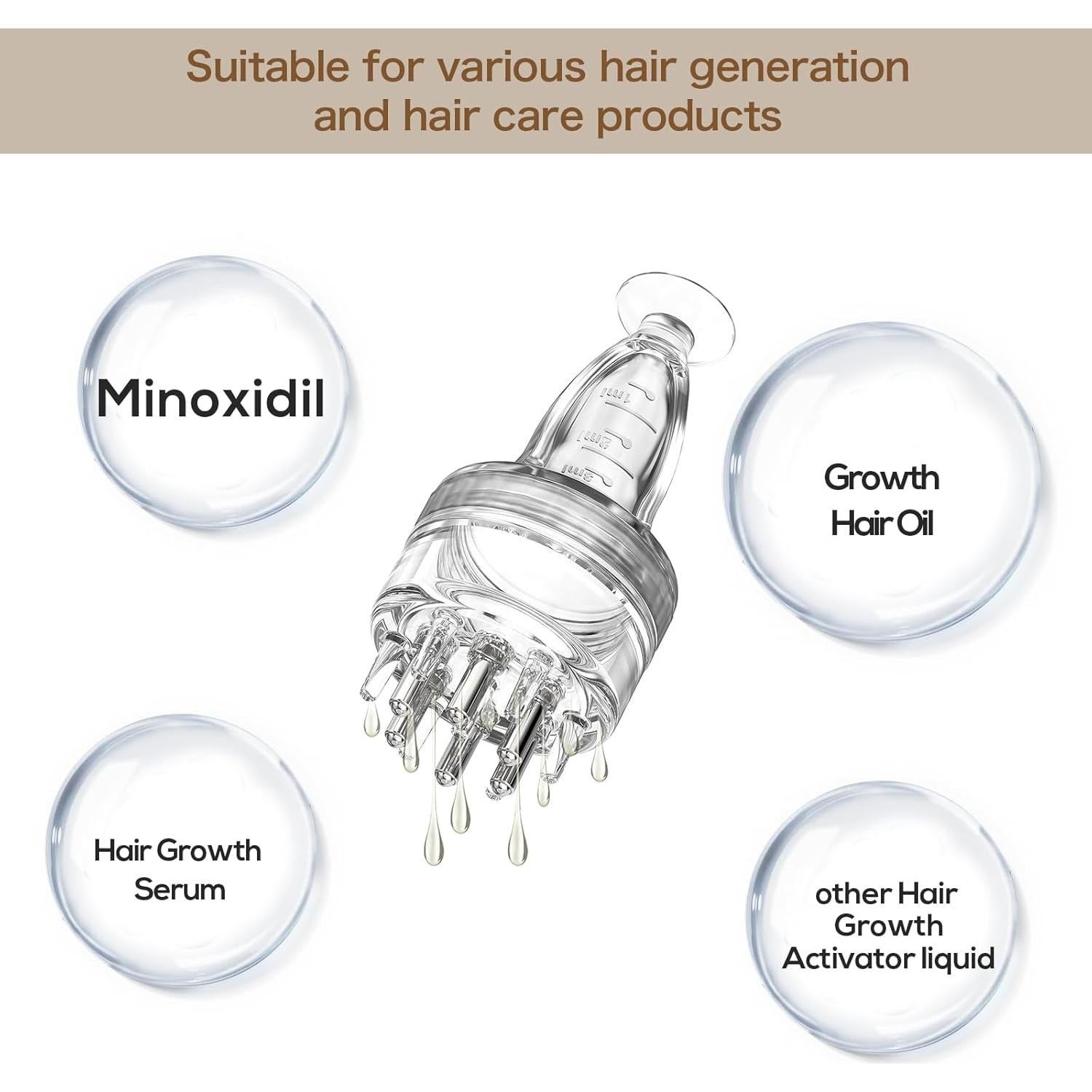 Peine Aplicador DAPENG para Aceite Capilar 8ml Transparente