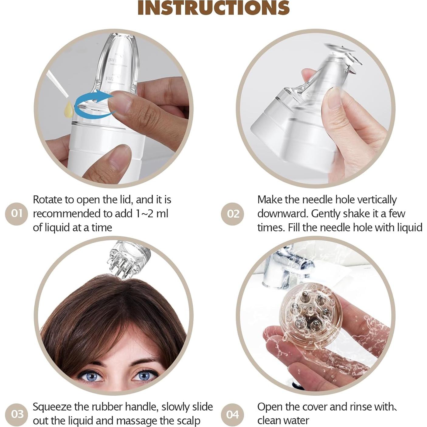 Peine Aplicador DAPENG para Aceite Capilar 8ml Transparente