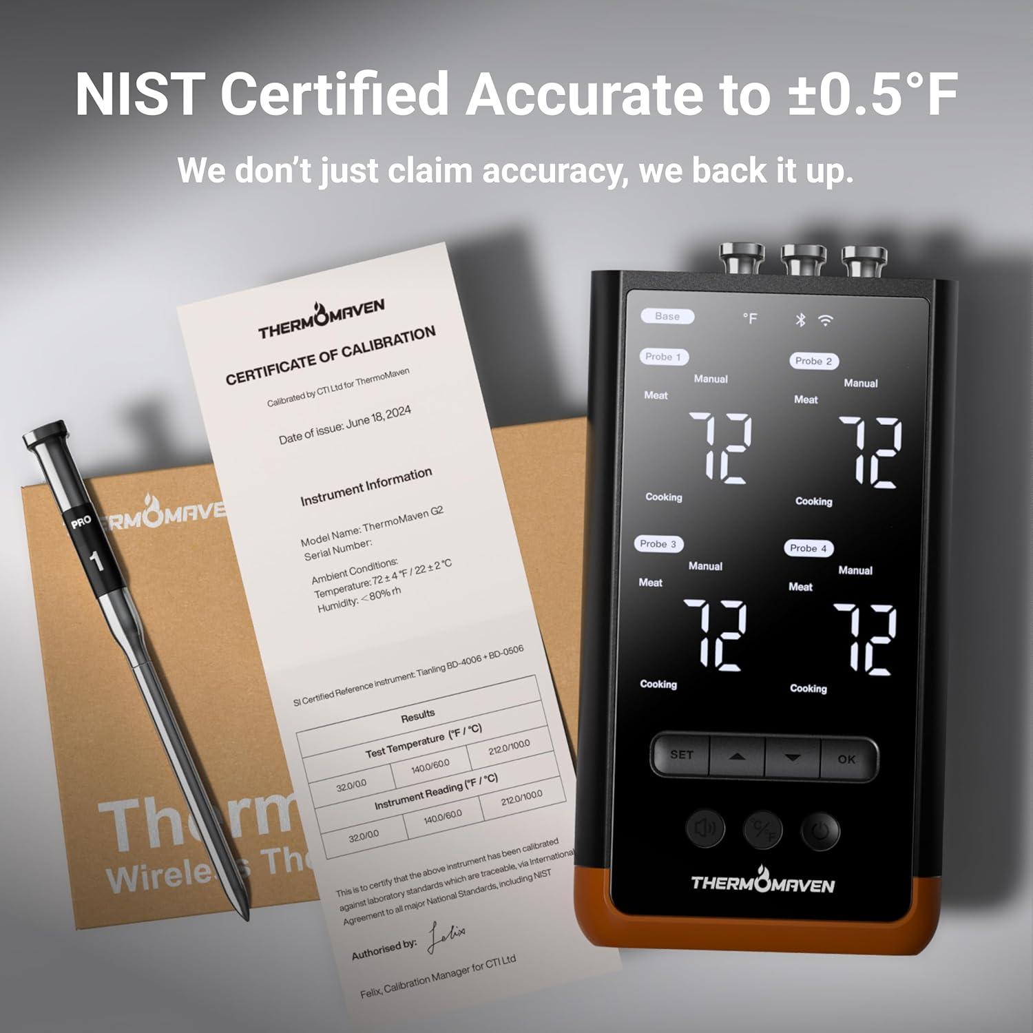 Termómetro de Carne Inalámbrico ThermoMaven G4 con 6 Sensores