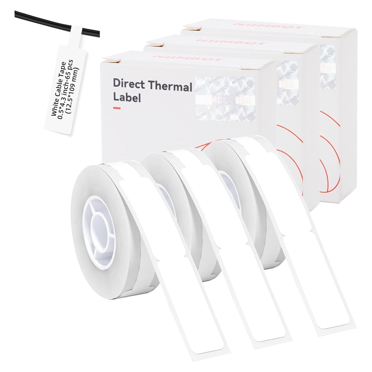 Cinta de Etiqueta de Cable INeedIt D11 3 Rollos Adhesiva Blanca