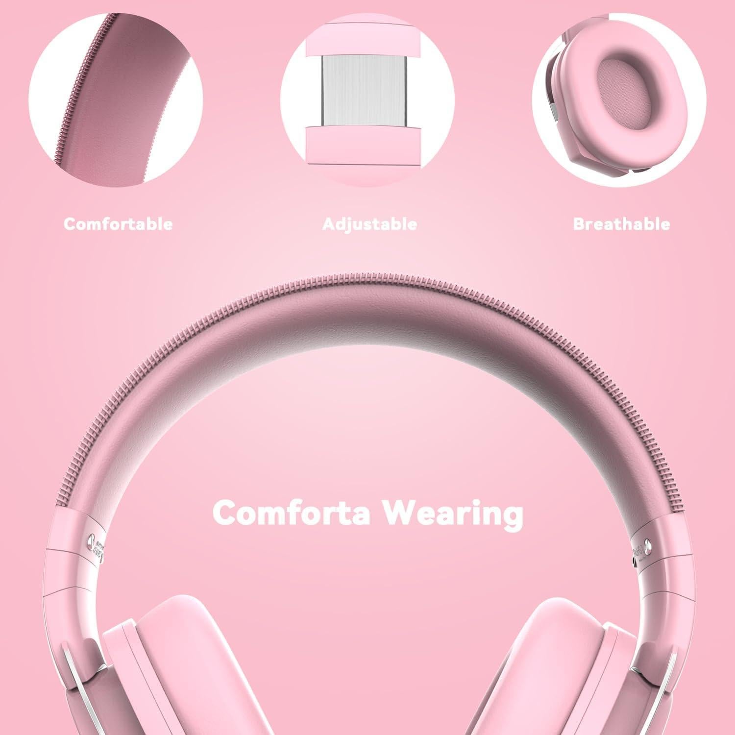 Auriculares Gaming IMYB A88 Rosa con Micrófono y Cancelación de Ruido