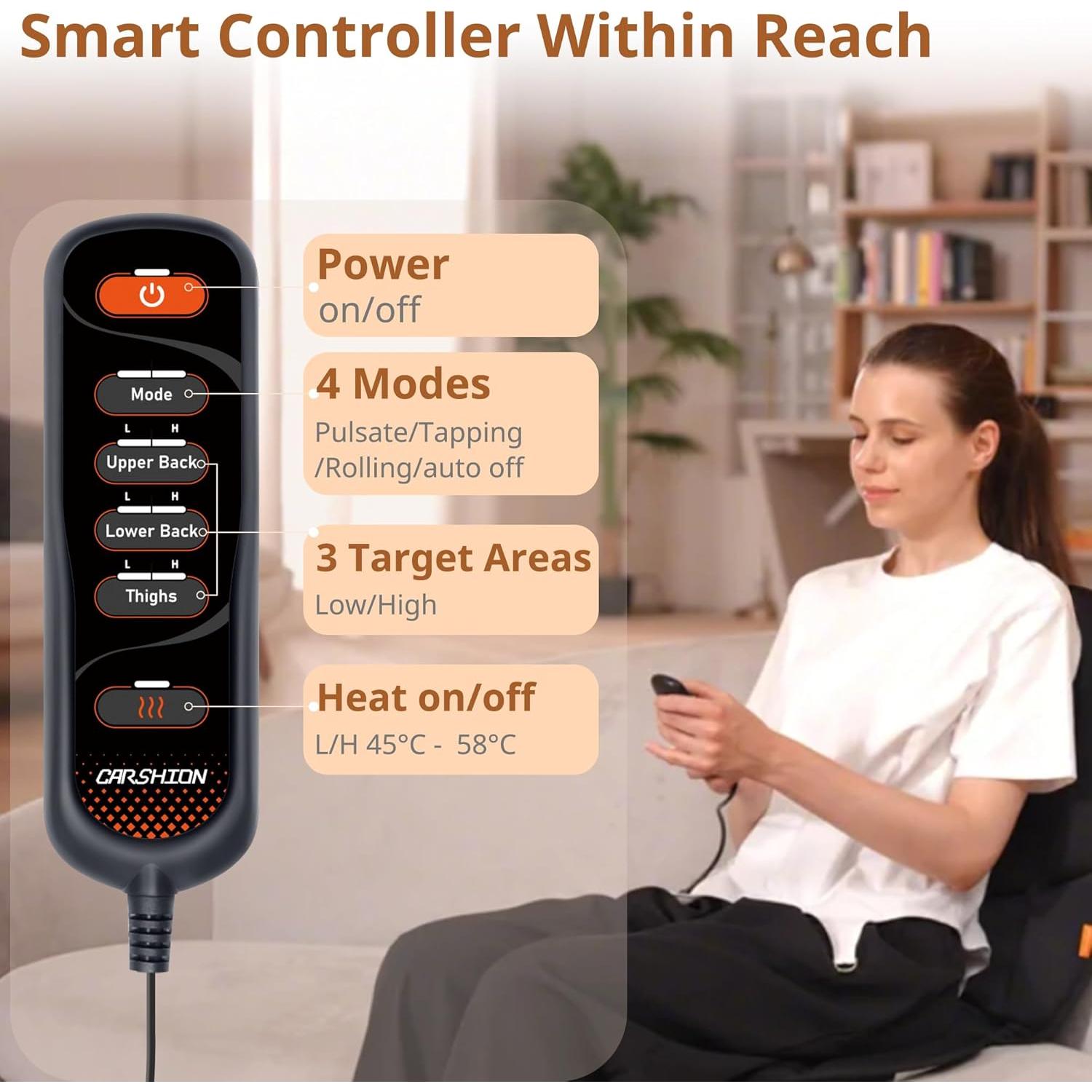 Cojín de Masaje Calefaccionado CARSHION para Silla 95x45cm