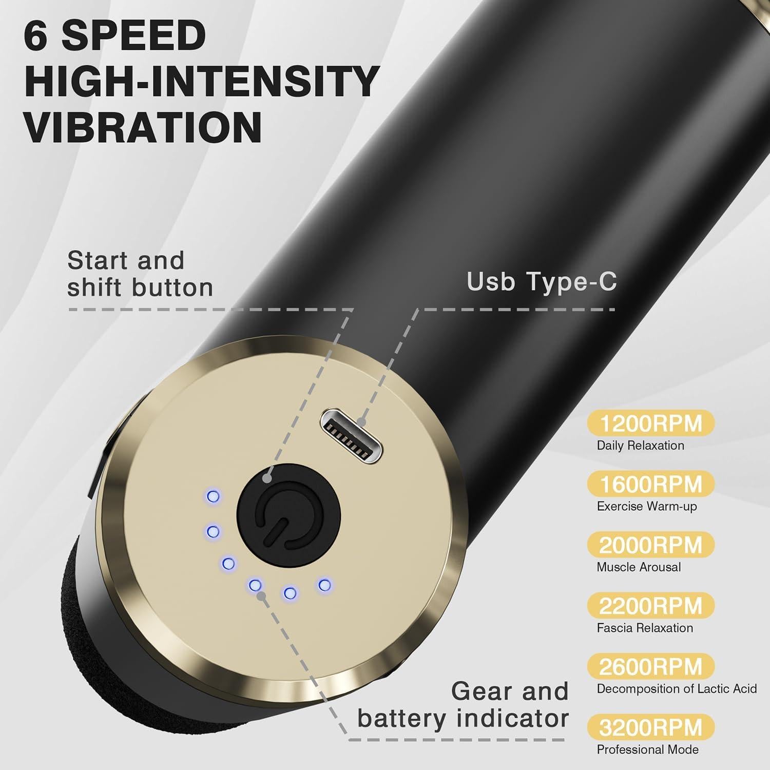 Mini Pistola de Masaje Cotsoco 6 Velocidades Inalámbrica