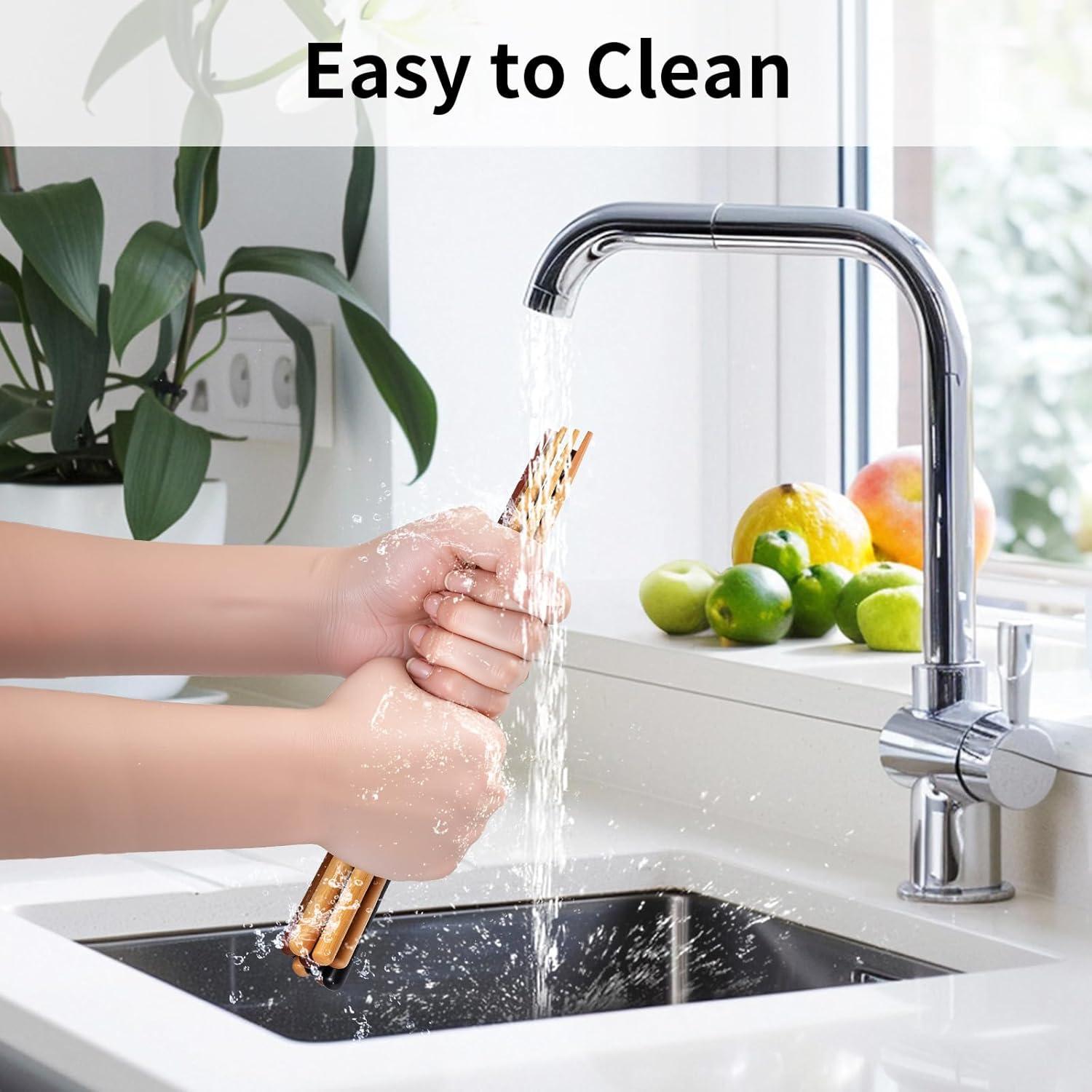 Set de 5 Pares de Palillos Japoneses Reutilizables MFJUNS 22.4 cm