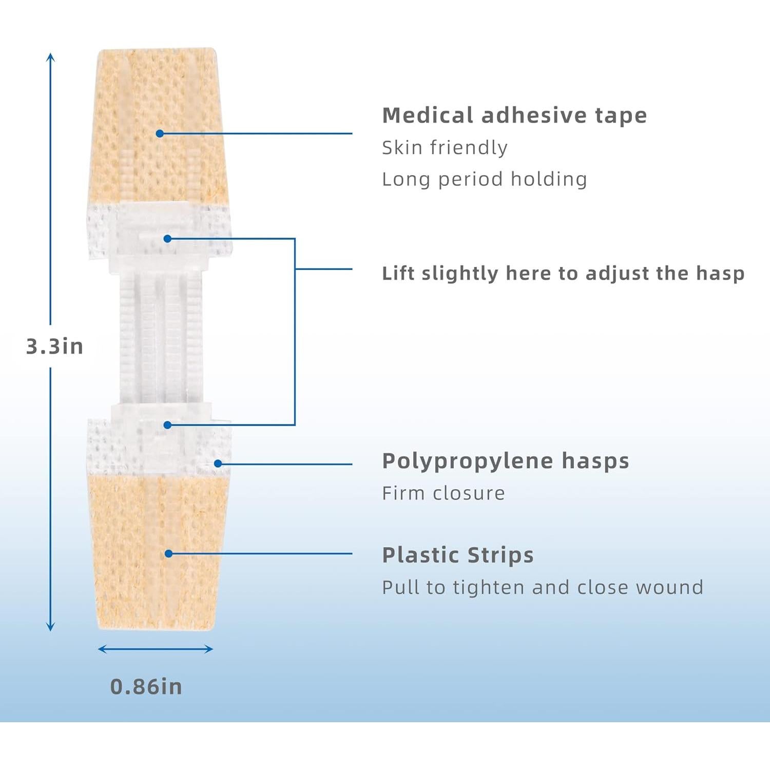 Cierres de Laceración de Emergencia LotFancy - 4 Unidades Estériles