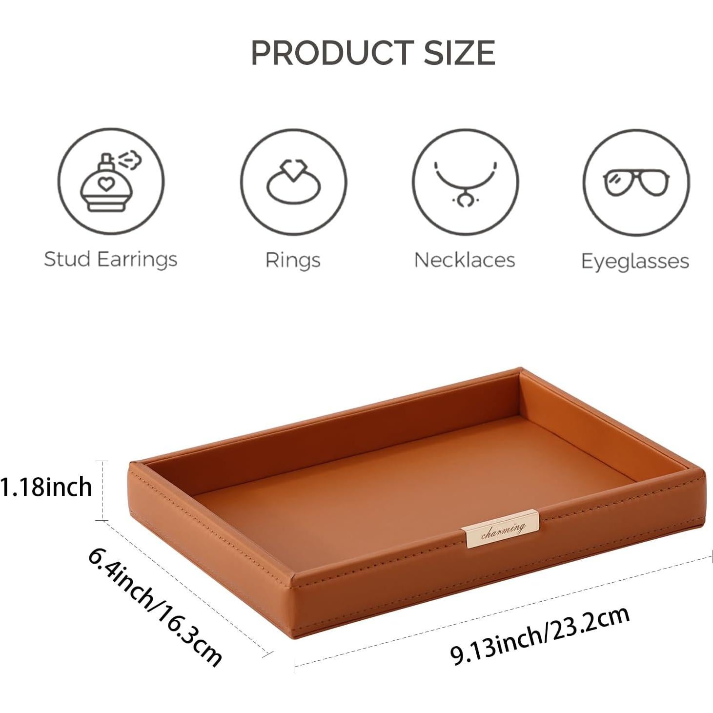 Bandeja Organizadora de Joyería CASEGRACE Marrón 23.4x16.5cm