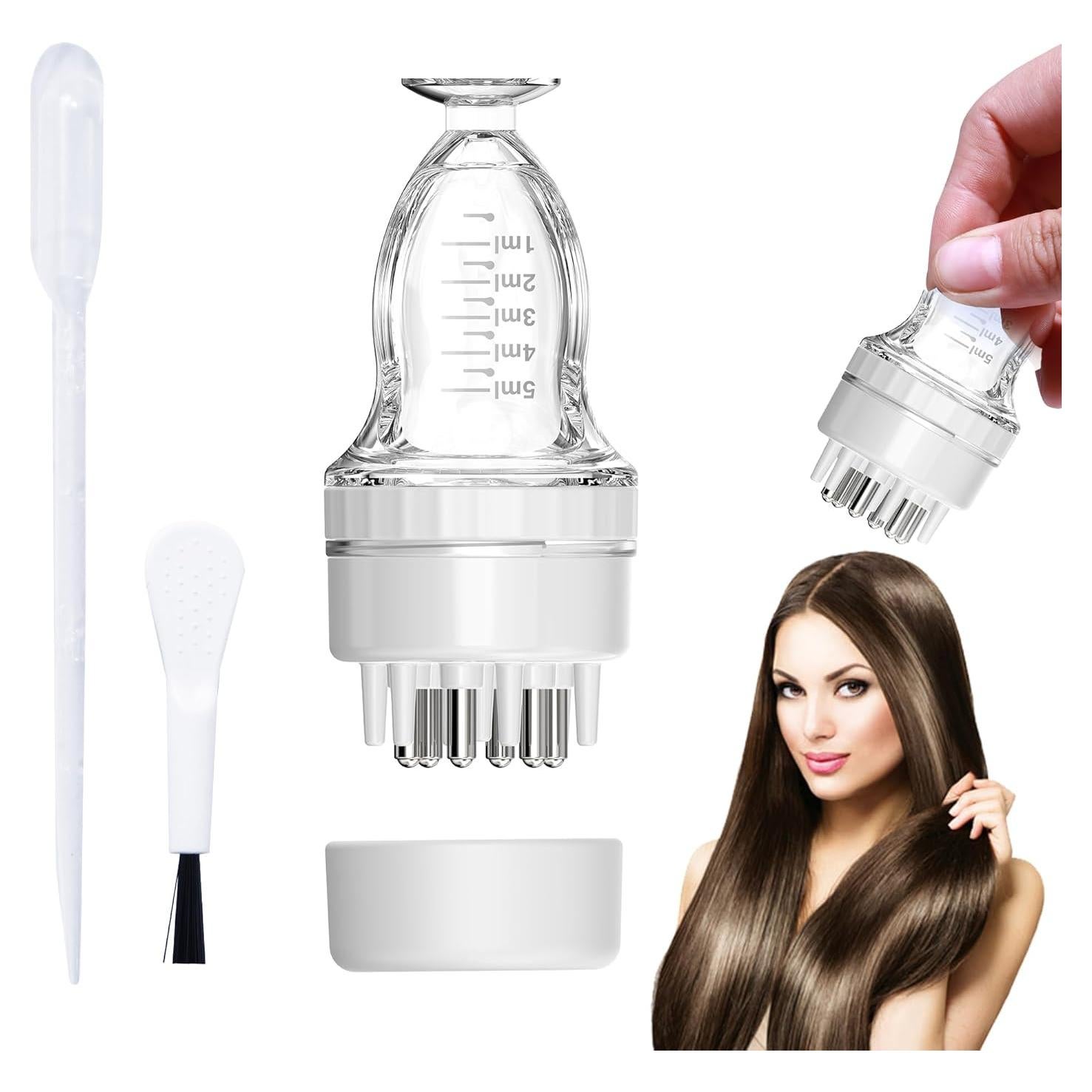 Aplicador de Aceite para Cabello Mnatop 10ml Blanco