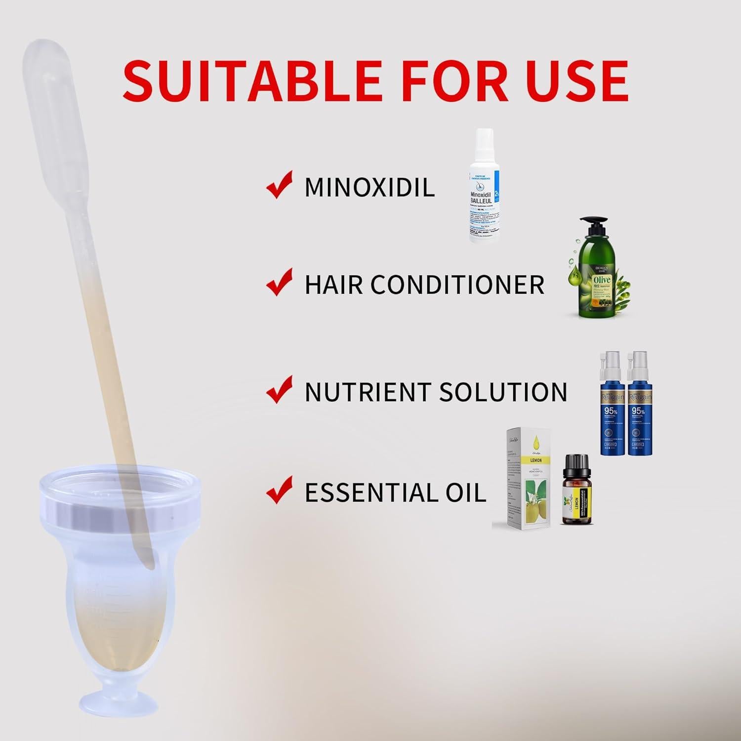 Aplicador de Aceite para Cabello Mnatop 10ml Blanco