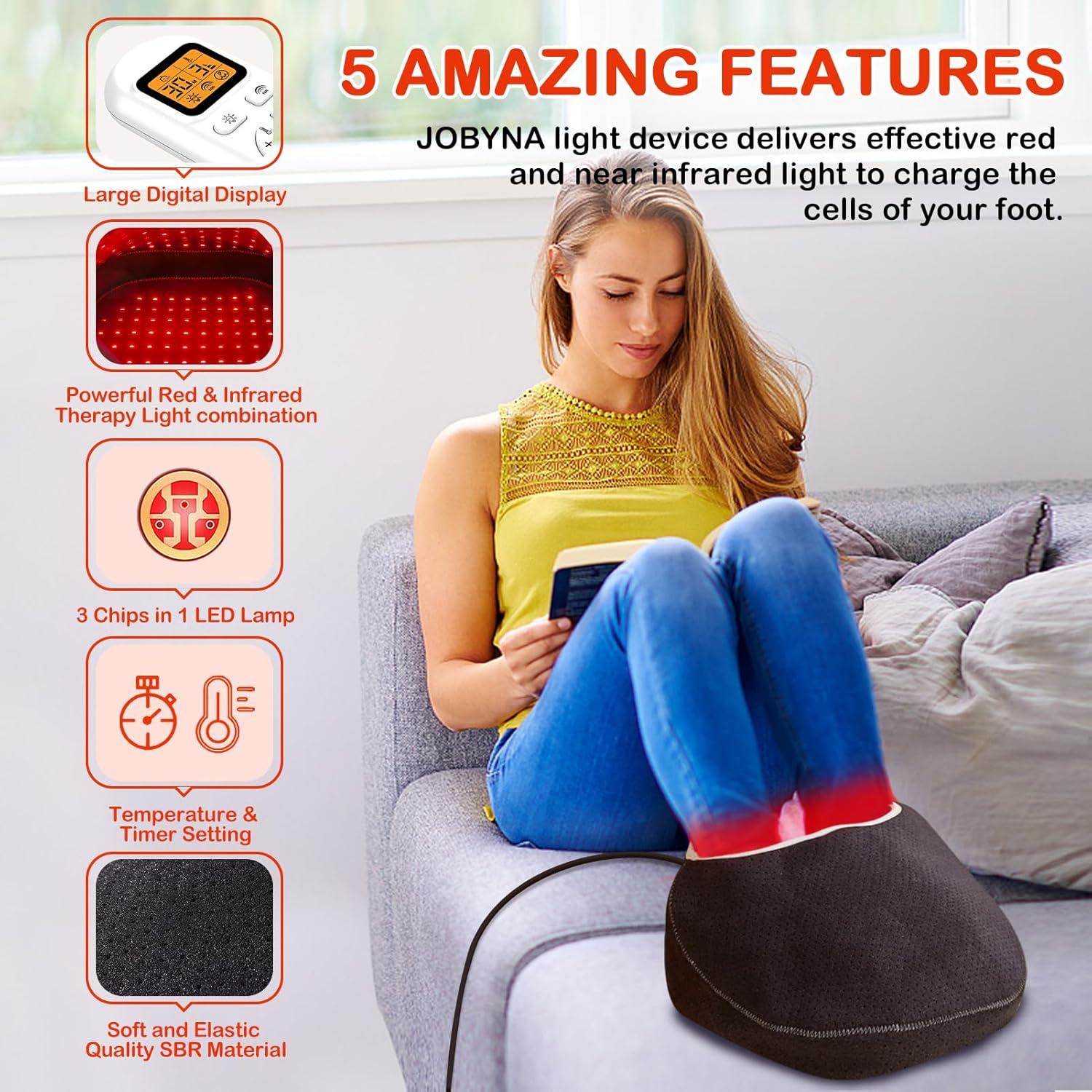 JOBYNA Dispositivo de Luz Infrarroja y Roja para Pies 850nm 660nm